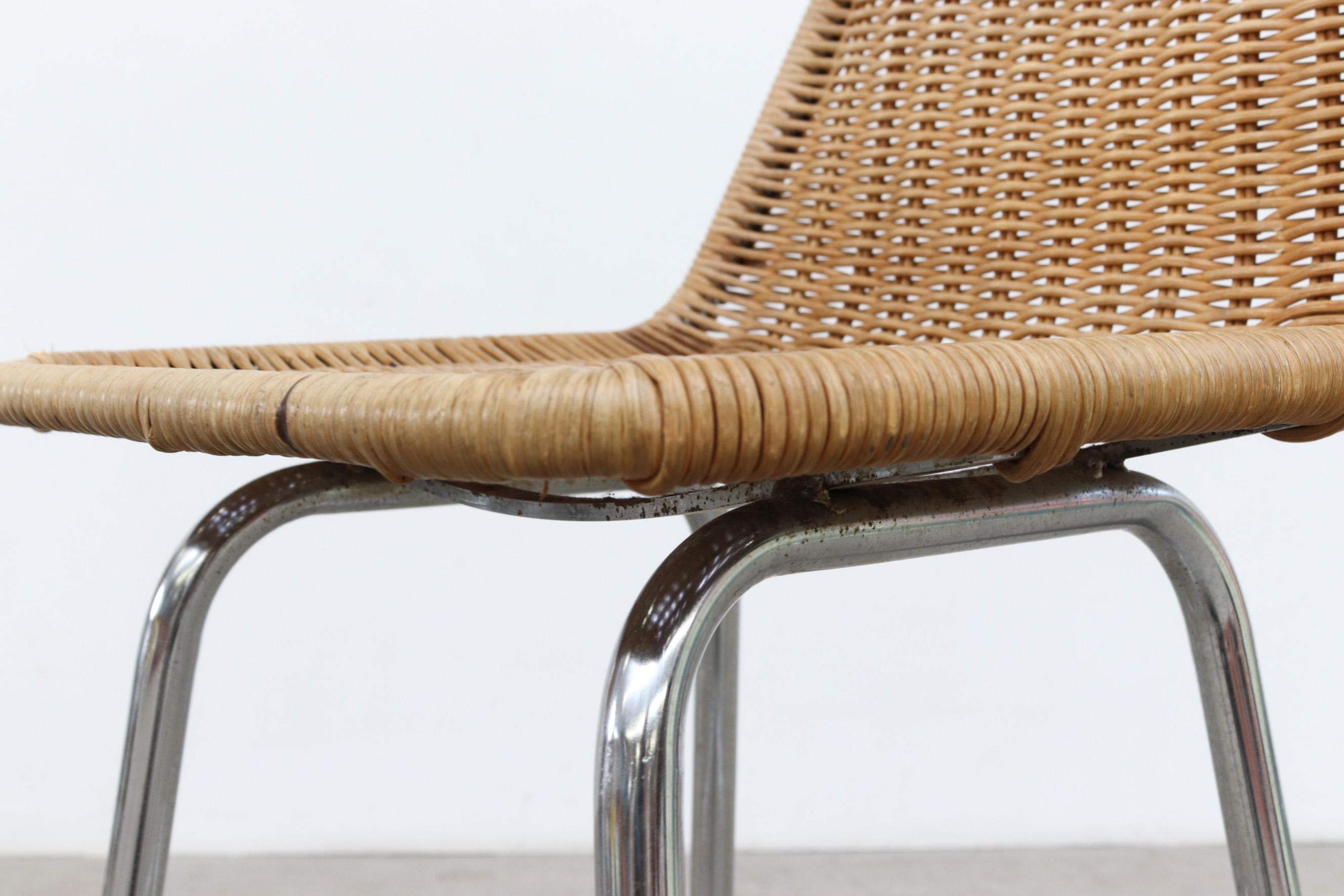 Charlotte Perriand Style Wicker Counter Stools 8