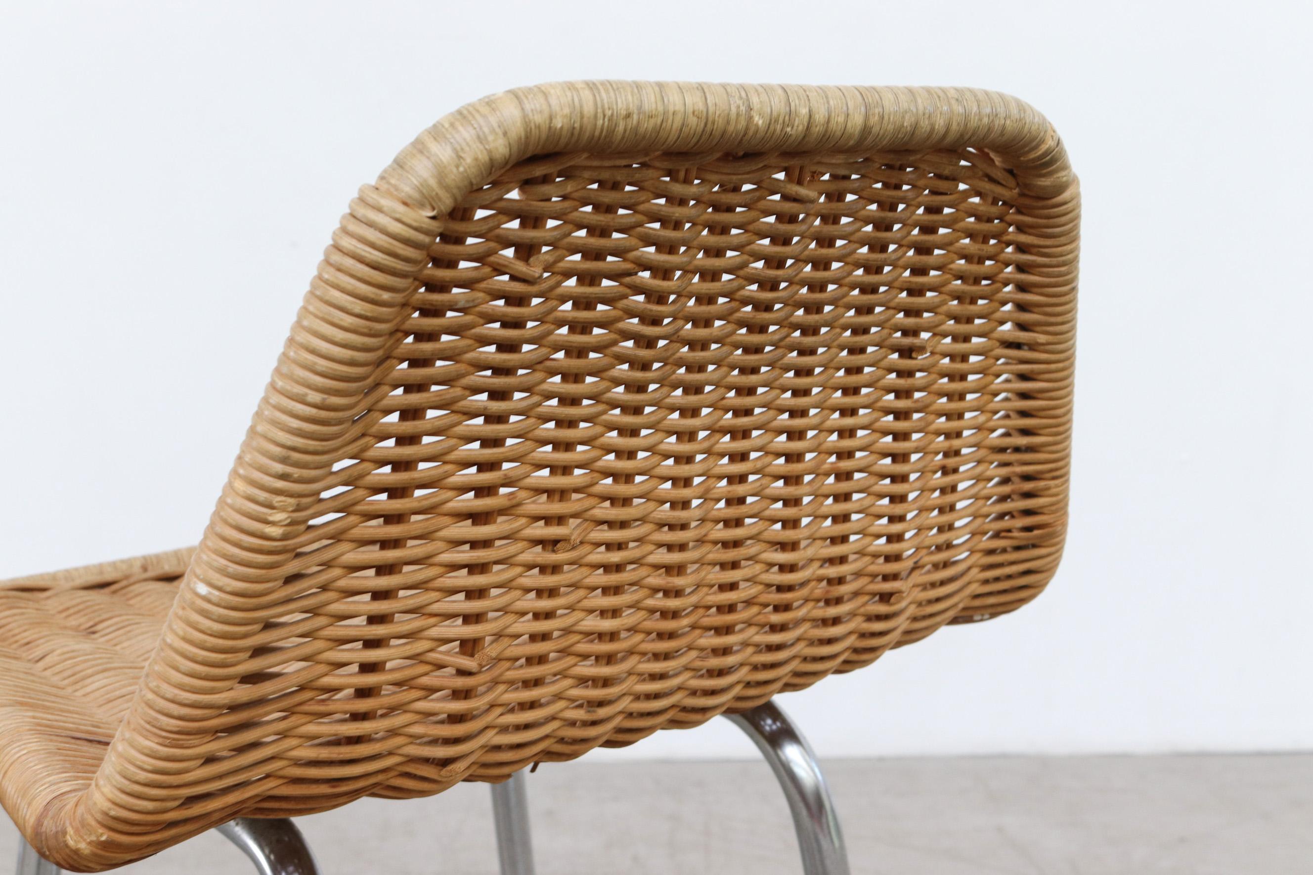 Charlotte Perriand Style Wicker Counter Stools 9