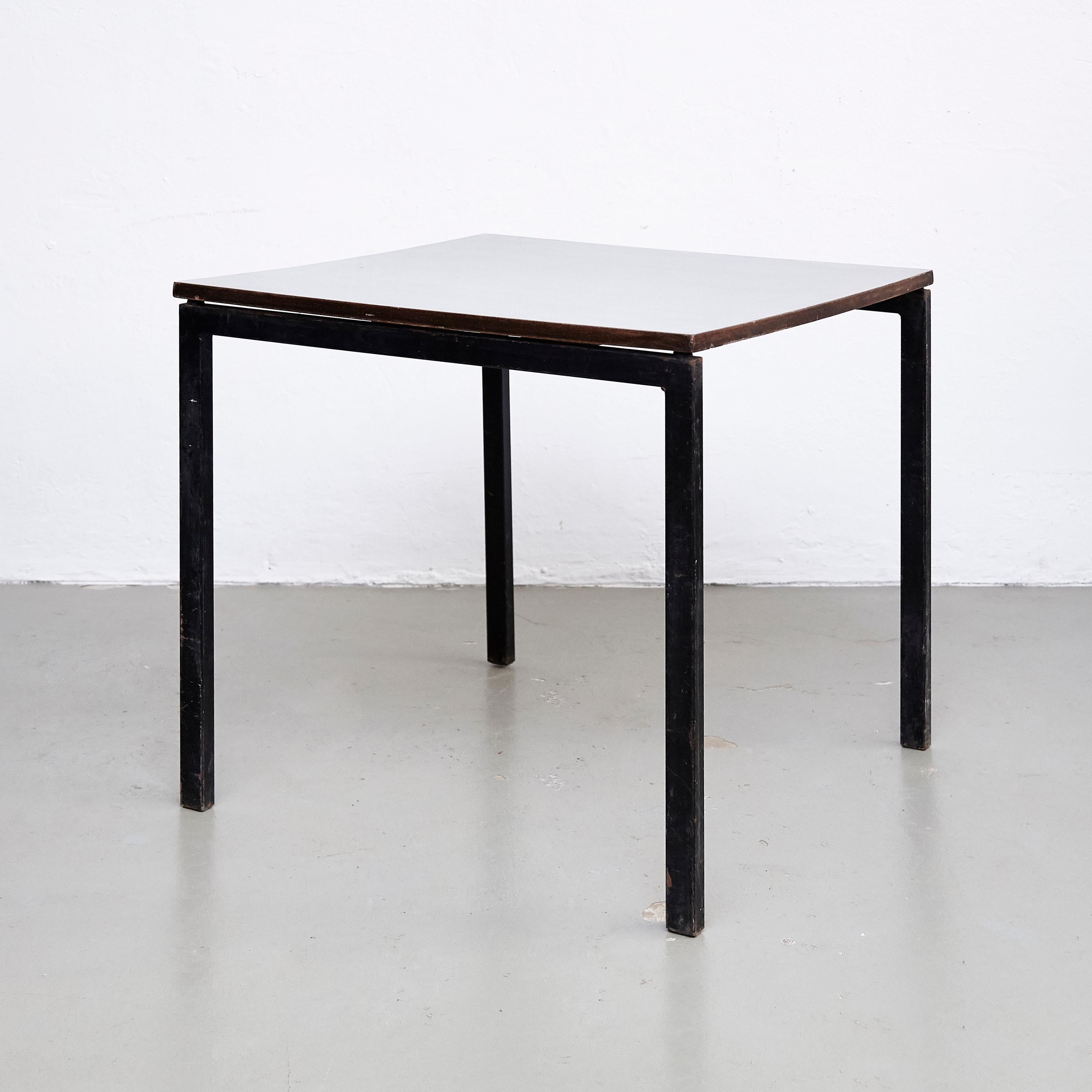Mid-Century Modern Charlotte Perriand, Mid Century Modern, Wood Formica and Metal Table, circa 1950