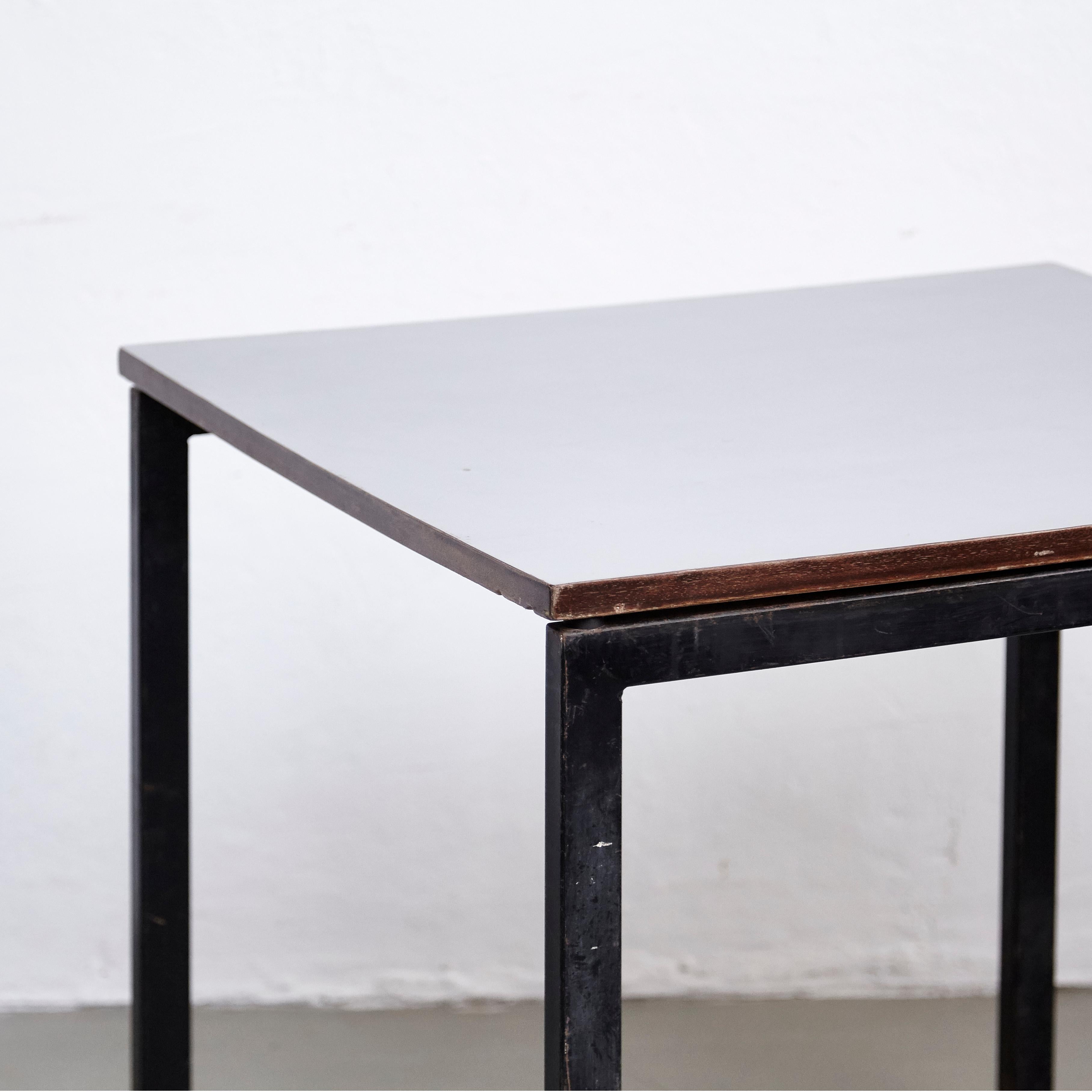 Charlotte Perriand, Mid Century Modern, Wood Formica and Metal Table, circa 1950 1