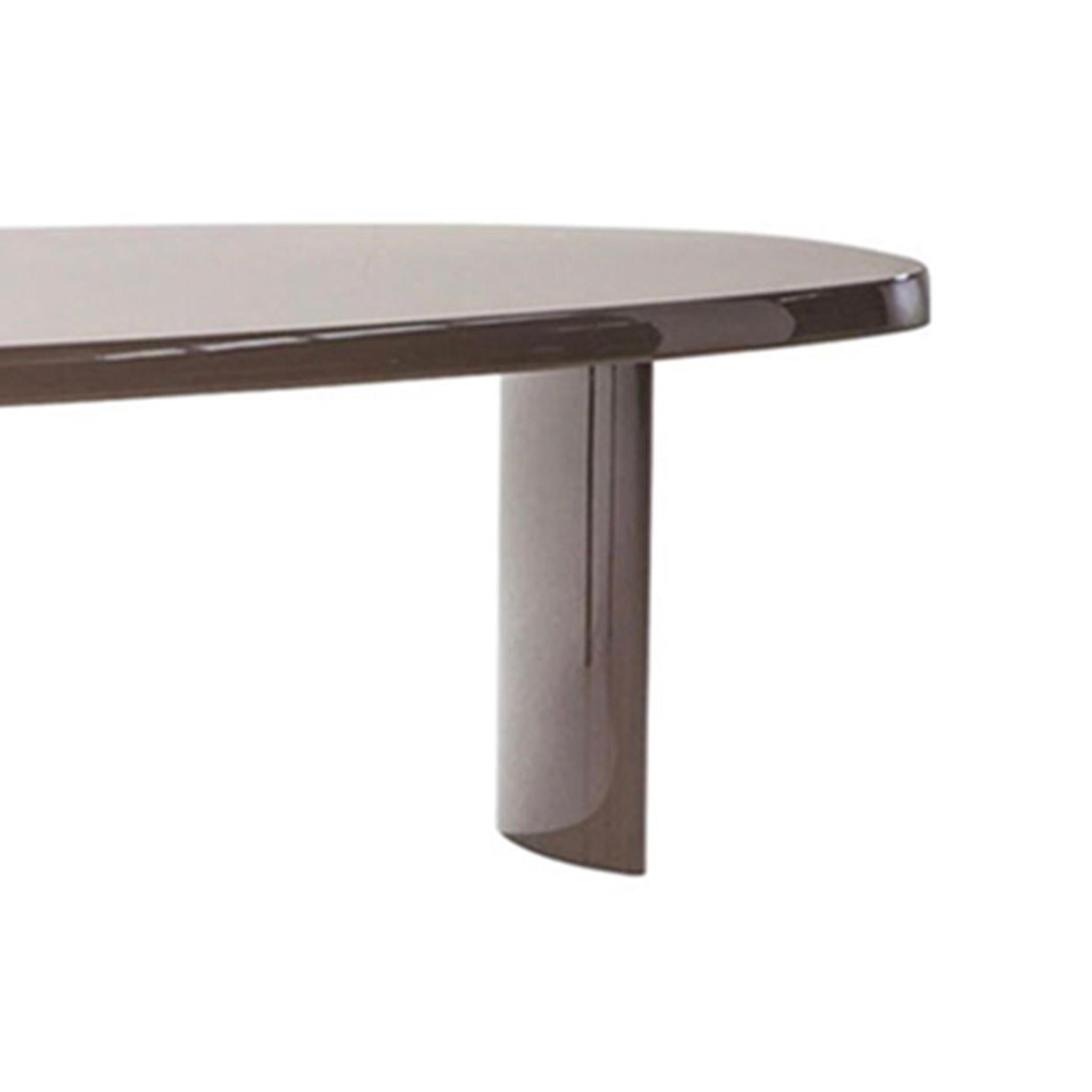 Italian Charlotte Perriand Table En Forme Libre, Glacé Brown Lacquered Wood by Cassina For Sale