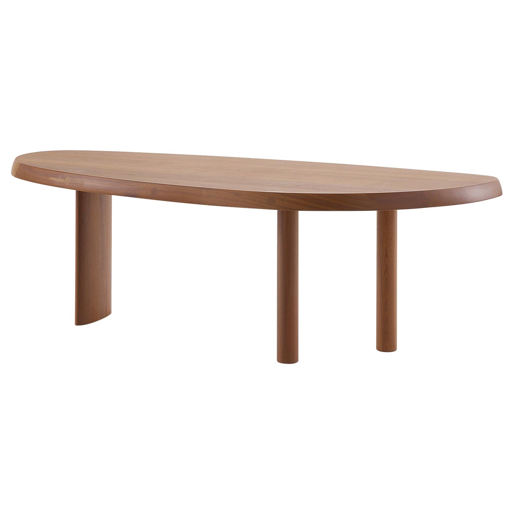 Italian Charlotte Perriand Table En Forme Libre, Glacé Brown Lacquered Wood by Cassina