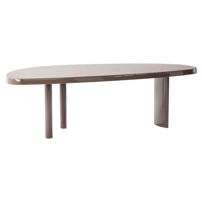 Charlotte Perriand Table En Forme Libre, Glacé Brown Lacquered Wood by Cassina