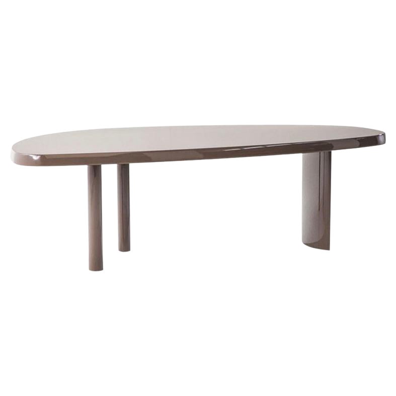 Charlotte Perriand Table En Forme Libre, Glacé Brown Lacquered Wood by Cassina For Sale