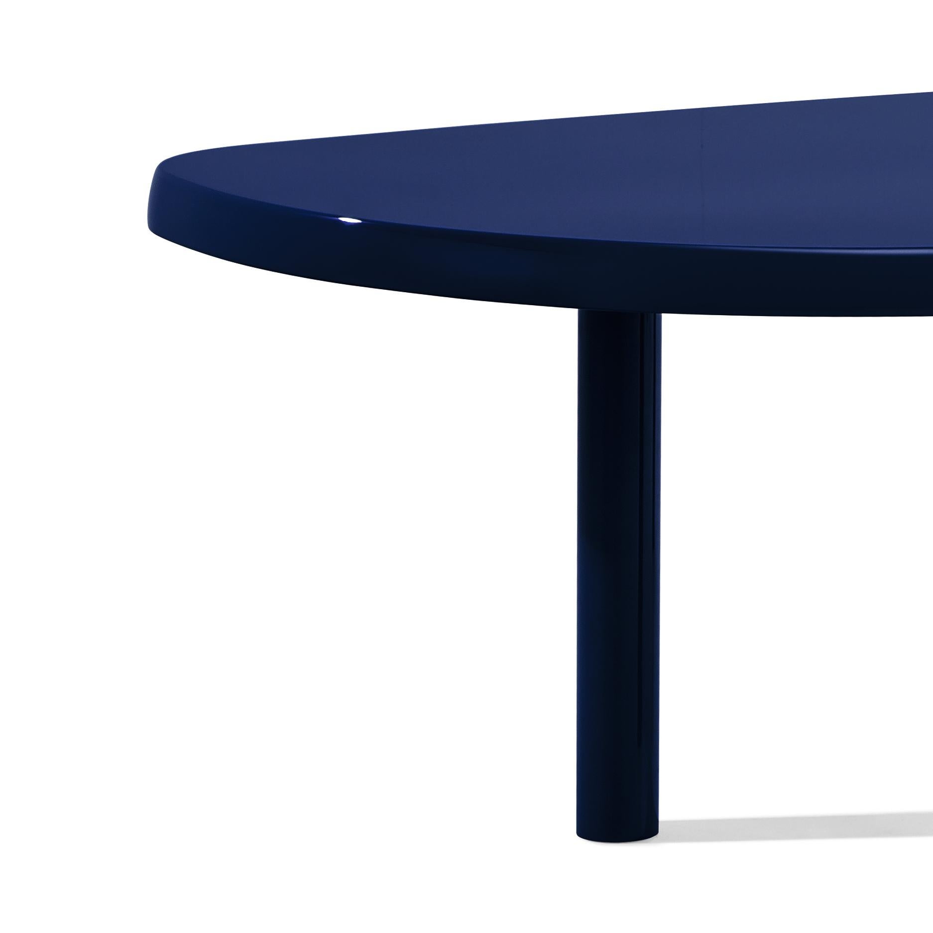 Forme libre table in night blue color designed by Charlotte Perriand in 1959. Relaunched by Cassina in 2011.
Manufactured by Cassina in Italy.

Charlotte Perriand started work on the tables en forme libre in 1938. Originally intended for her own