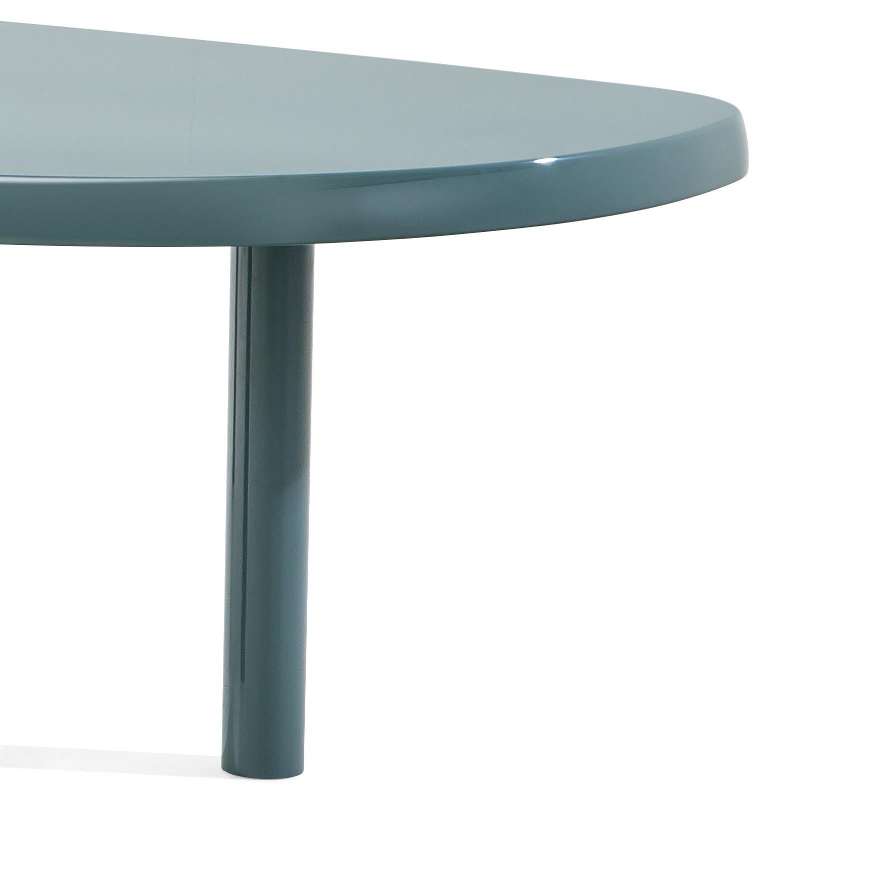 Mid-Century Modern Charlotte Perriand Table En Forme Libre, Sage Green Lacquered Wood by Cassina For Sale