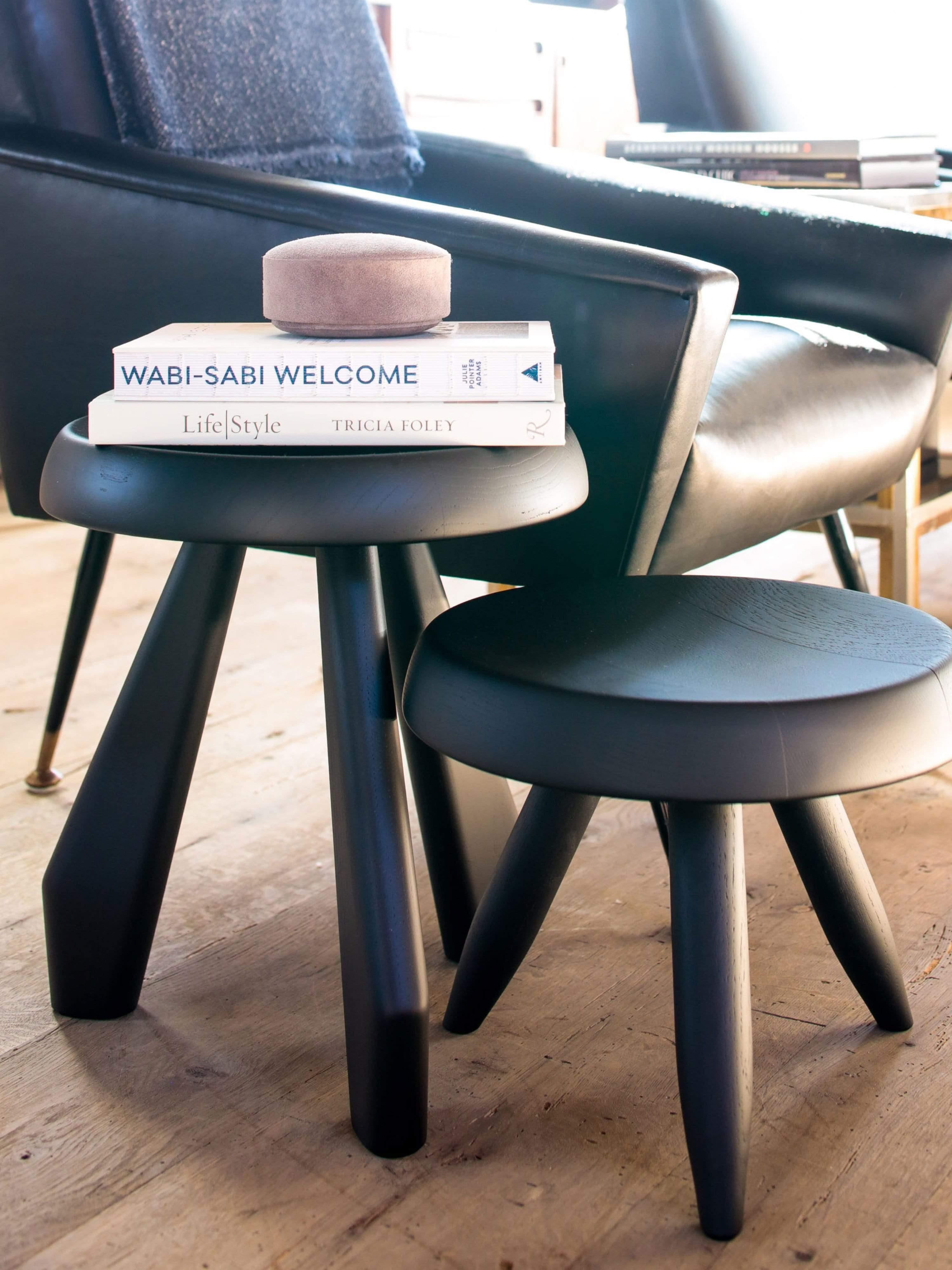 Charlotte Perriand designed pieces that were meant to be comfortably used and enjoyed in a space; the Meribel stool does just that. These stools can be used alone as additional seating or combined into groupings for a stunning effect.  Constructed