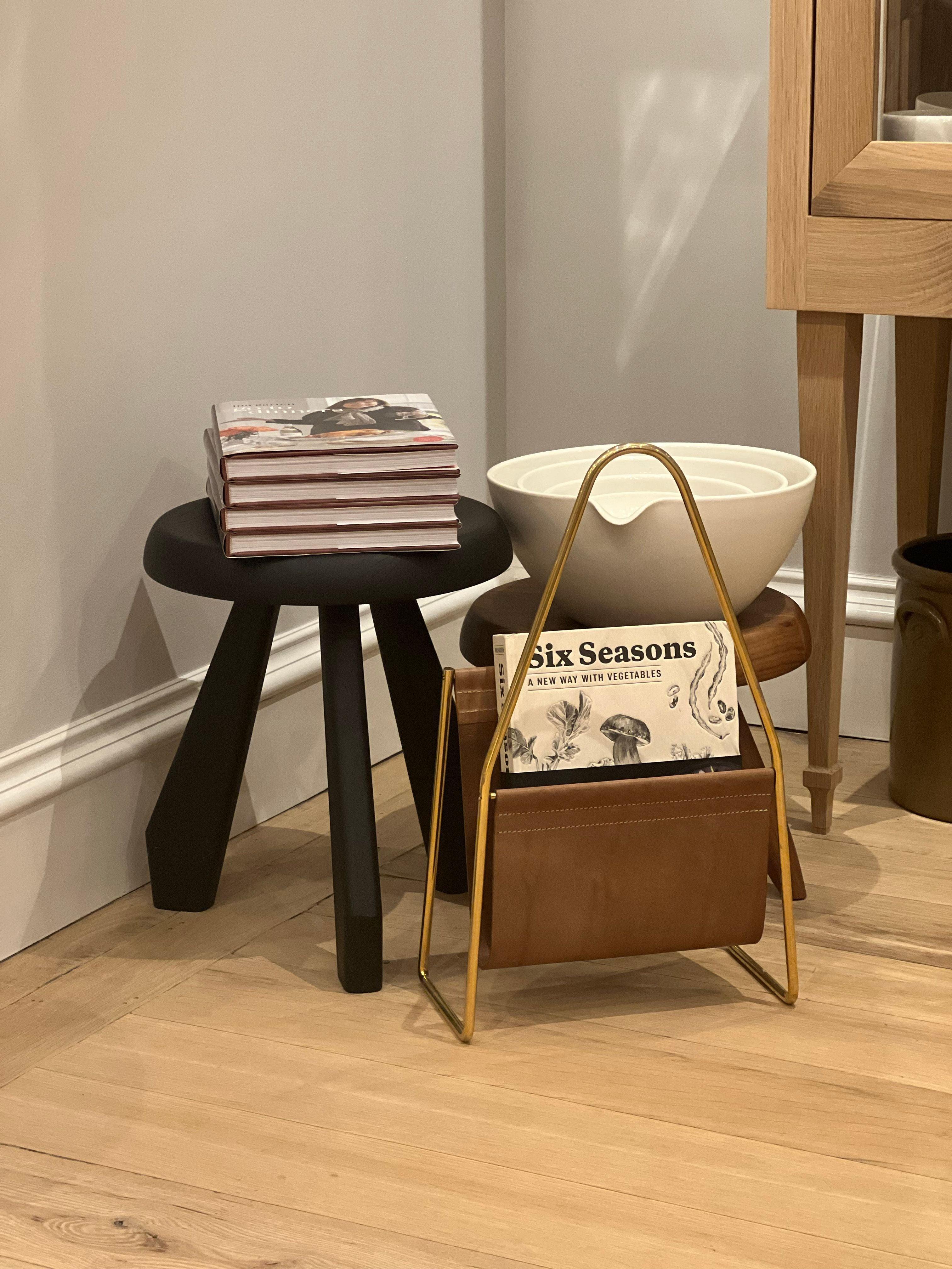 Italian Charlotte Perriand Tabouret Meribel Stool in Black Oak by Cassina For Sale