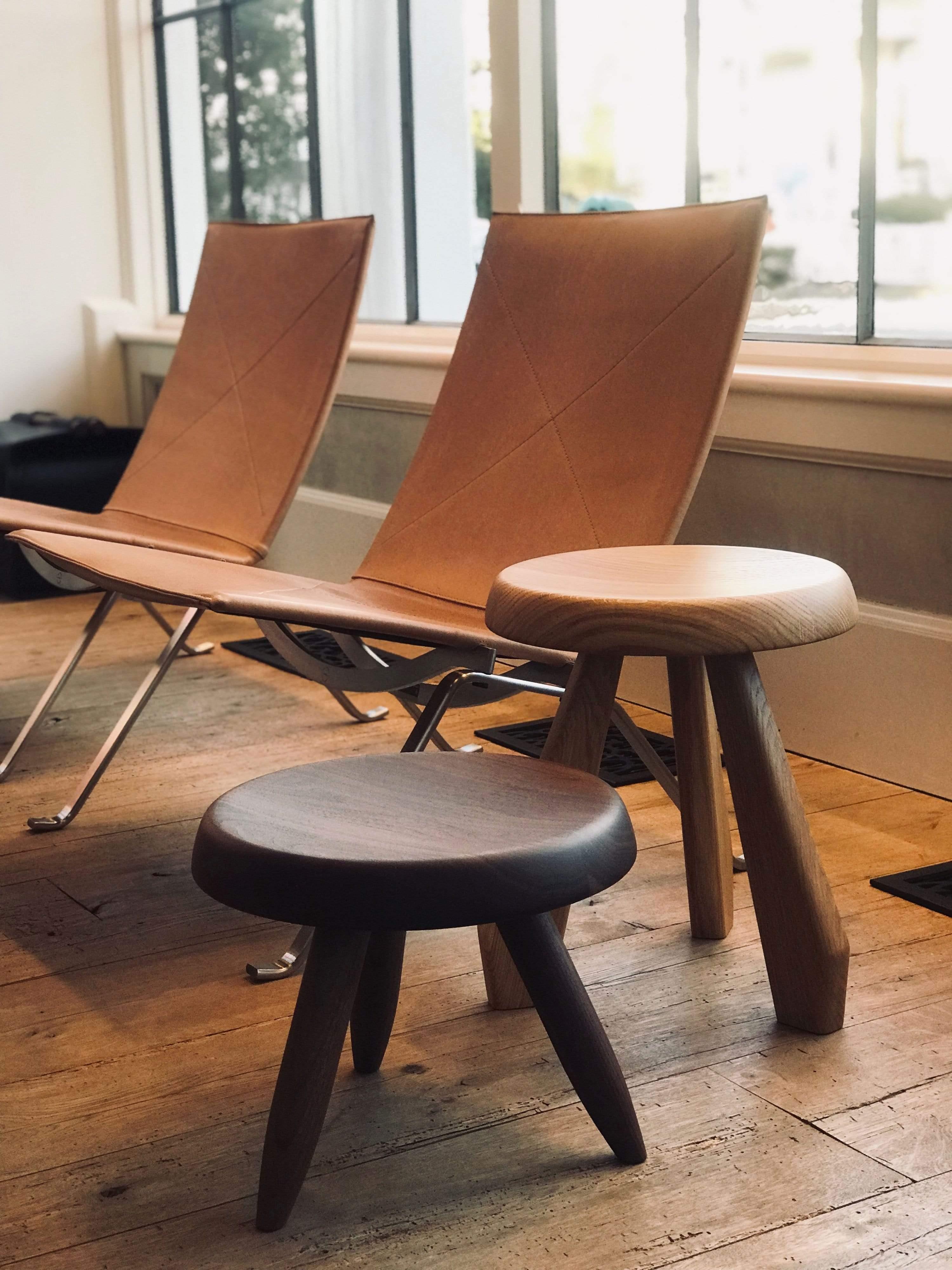 The Charlotte Perriand Tabouret Meribel Stool is an iconic design crafted from oak. It features a minimalist aesthetic, masterfully crafted for timelessness and modern style. The design is ideal for any room and made to last.