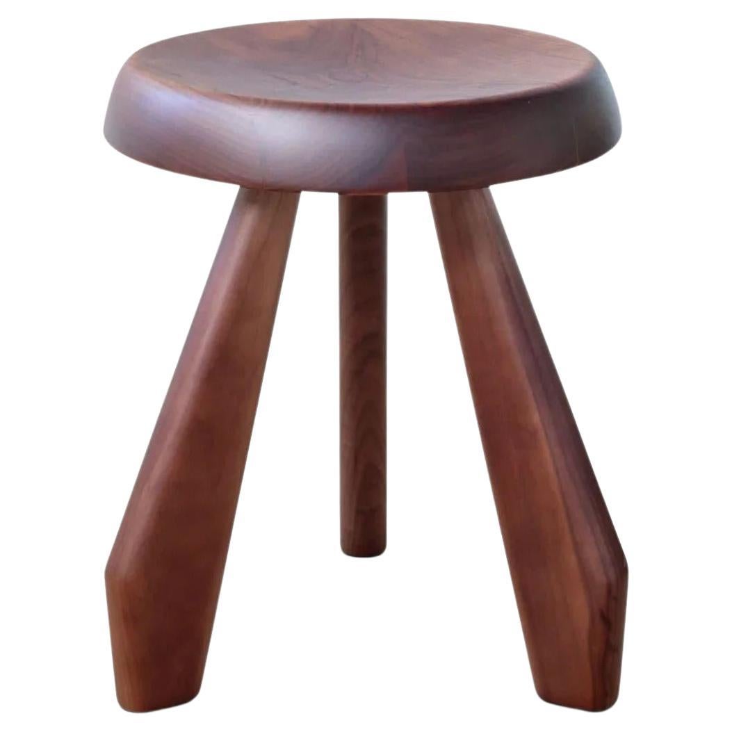 Charlotte Perriand Tabouret Meribel Stool in Walnut