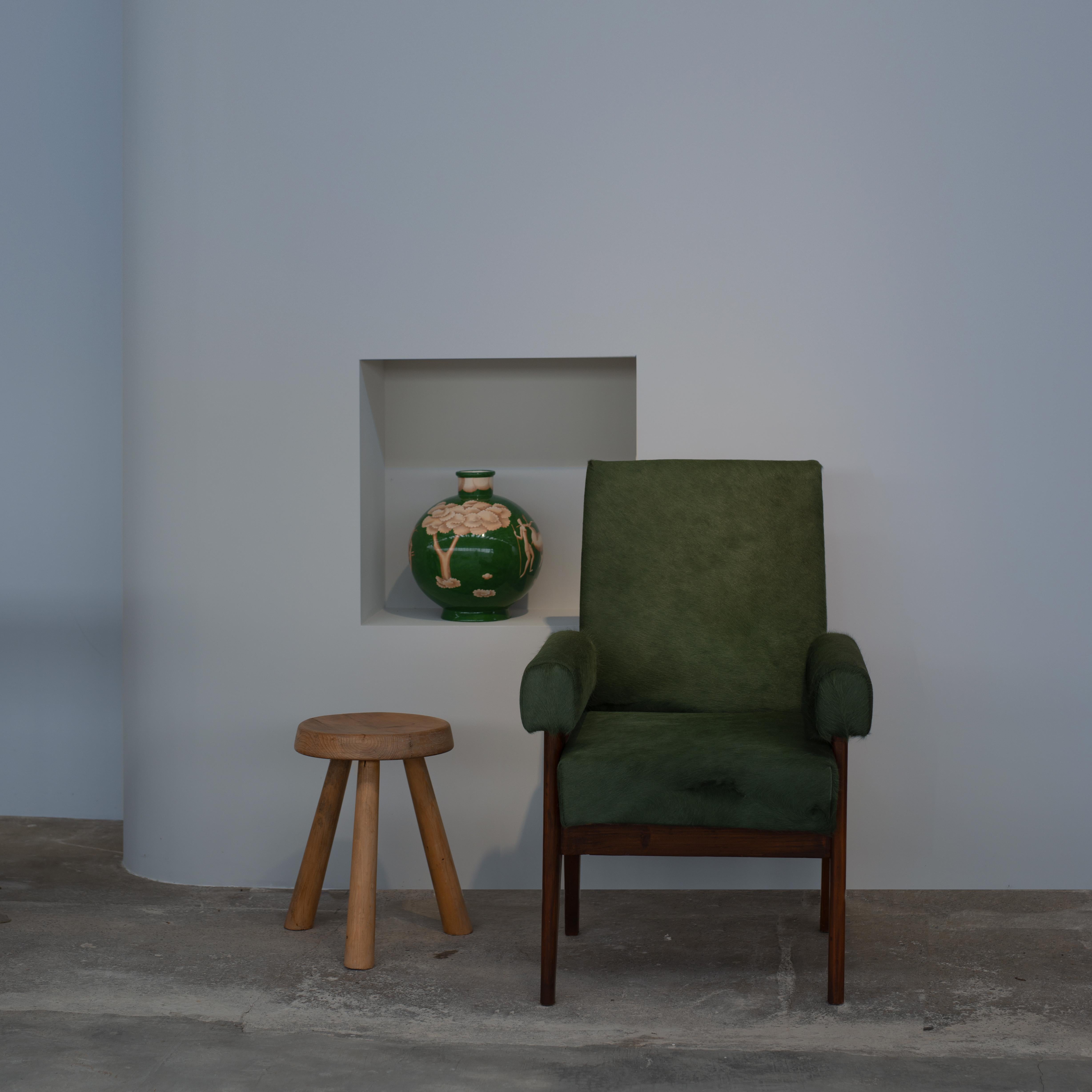 Pine Charlotte Perriand Three-Legged Stool Authentic & Rare Mid-Century Modern For Sale