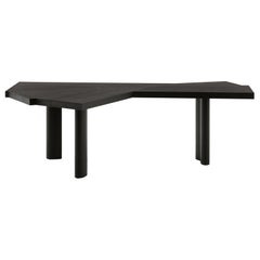 Table noire en bois teinté Ventaglio de Charlotte Perriand pour Cassina