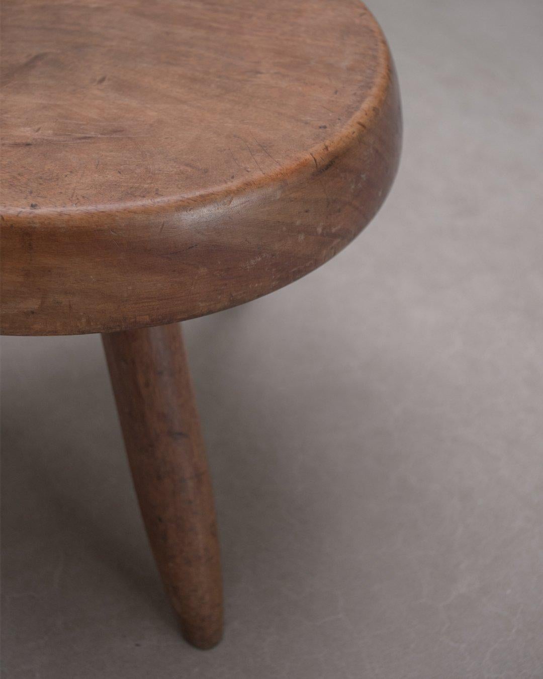 Charlotte Perriand, Vintage Berger Stool, circa 1950s, Mahogany For Sale 2