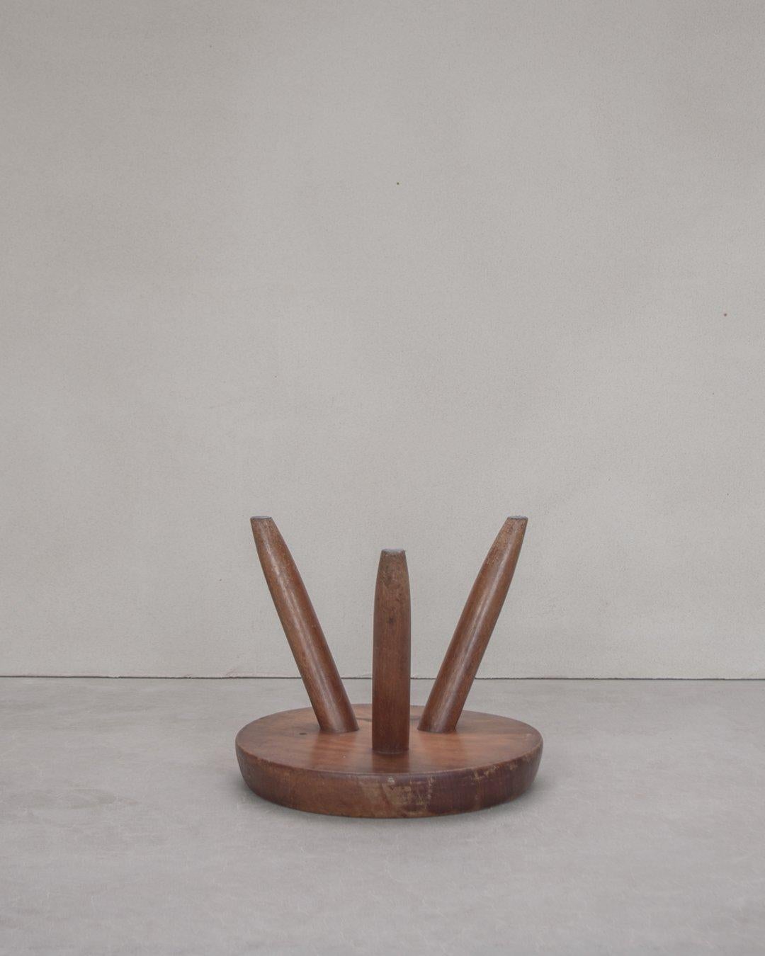 Mid-20th Century Charlotte Perriand, Vintage Berger Stool, circa 1950s, Mahogany For Sale