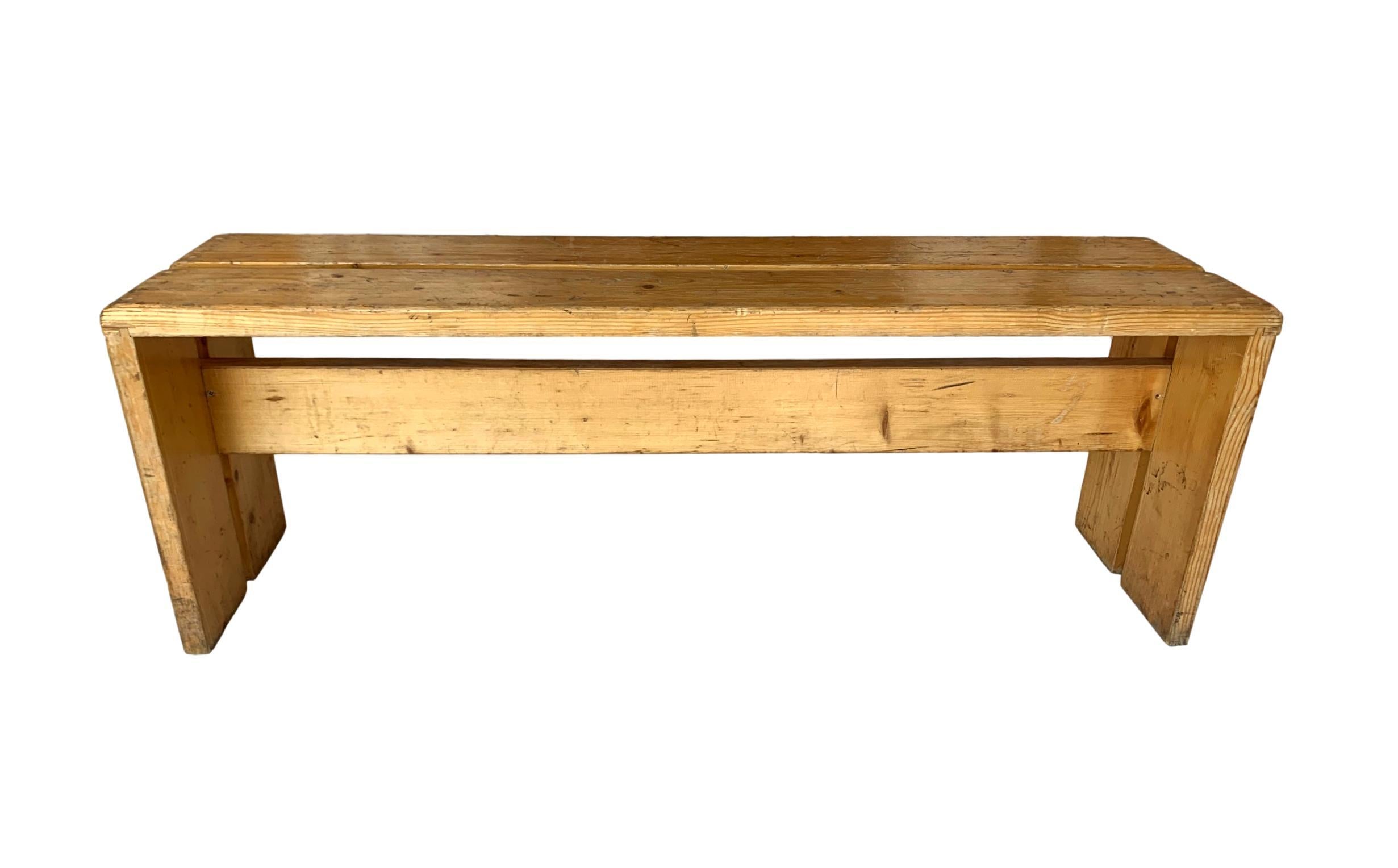 Charlotte Perriand Pine Bench for Les Arcs 3
