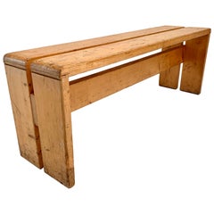 Charlotte Perriand Pine Bench for Les Arcs