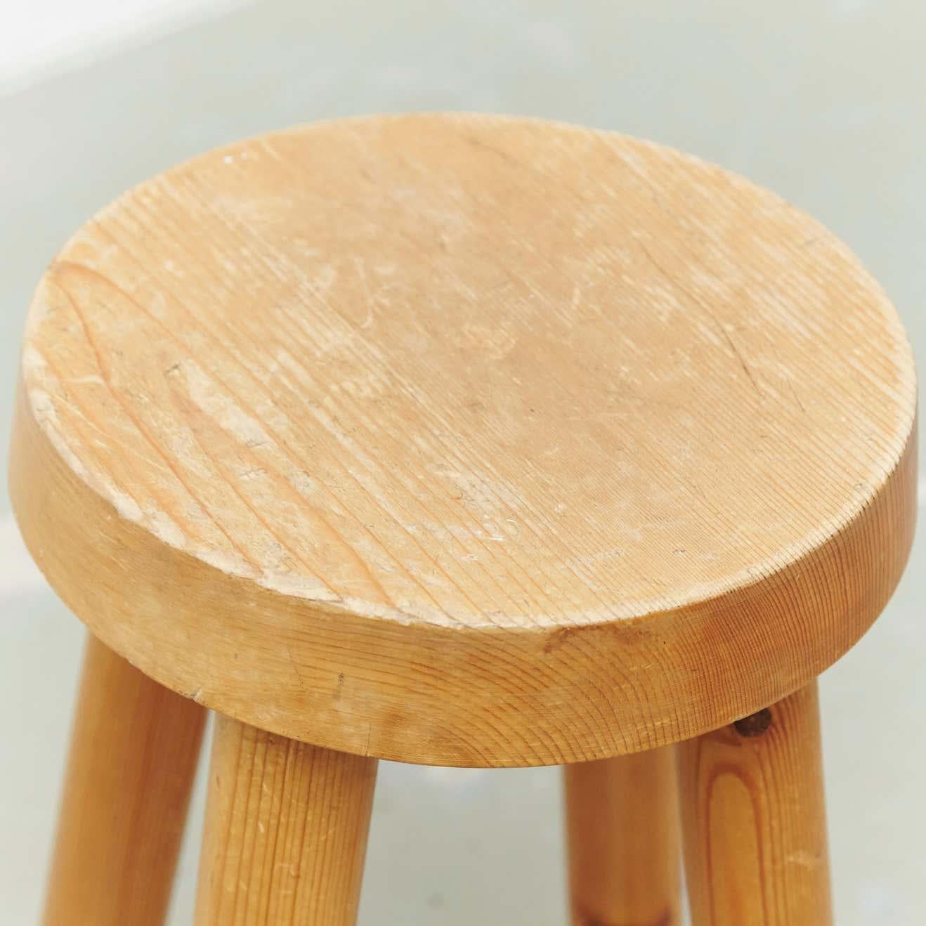 Charlotte Perriand Wood Stool for Les Arcs, circa 1960 For Sale 3