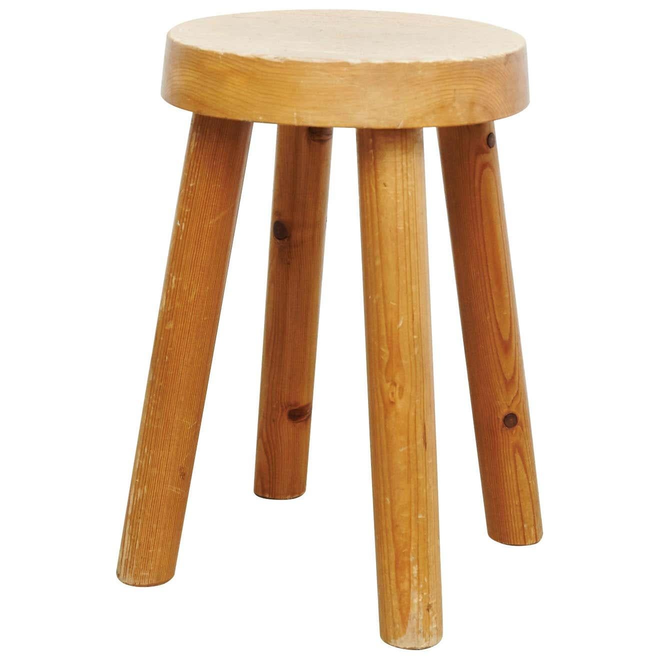 Charlotte Perriand Wood Stool for Les Arcs, circa 1960 For Sale 4