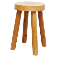 Tabouret en bois Charlotte Perriand pour Les Arcs, vers 1960