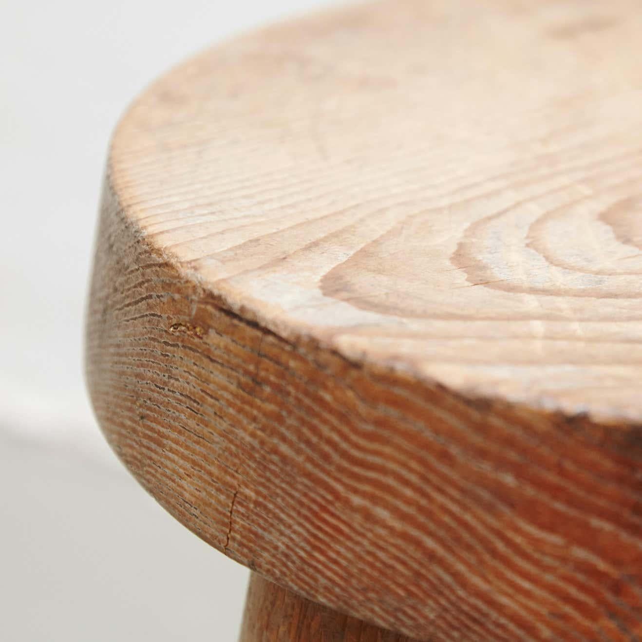Mid-Century Modern Charlotte Perriand Wood Stool for Les Arcs, circa 1960 For Sale