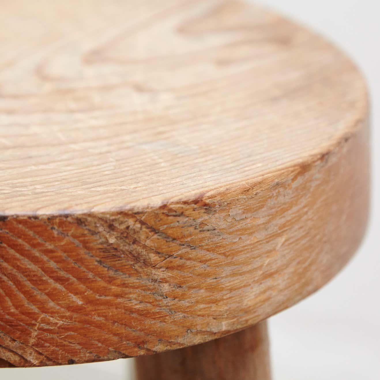 French Charlotte Perriand Wood Stool for Les Arcs, circa 1960 For Sale