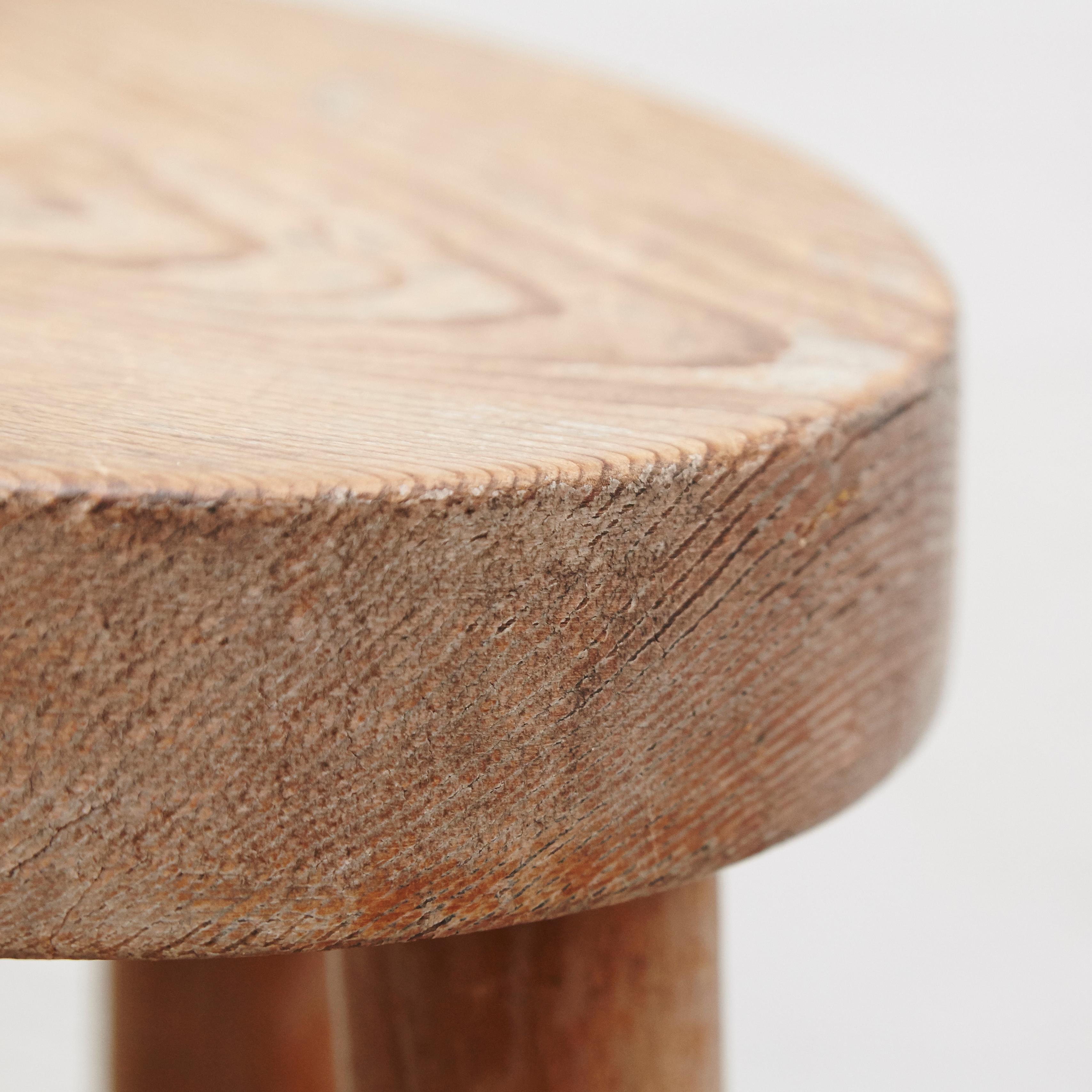 Charlotte Perriand Wood Stool for Les Arcs, circa 1960 In Good Condition In Barcelona, Barcelona