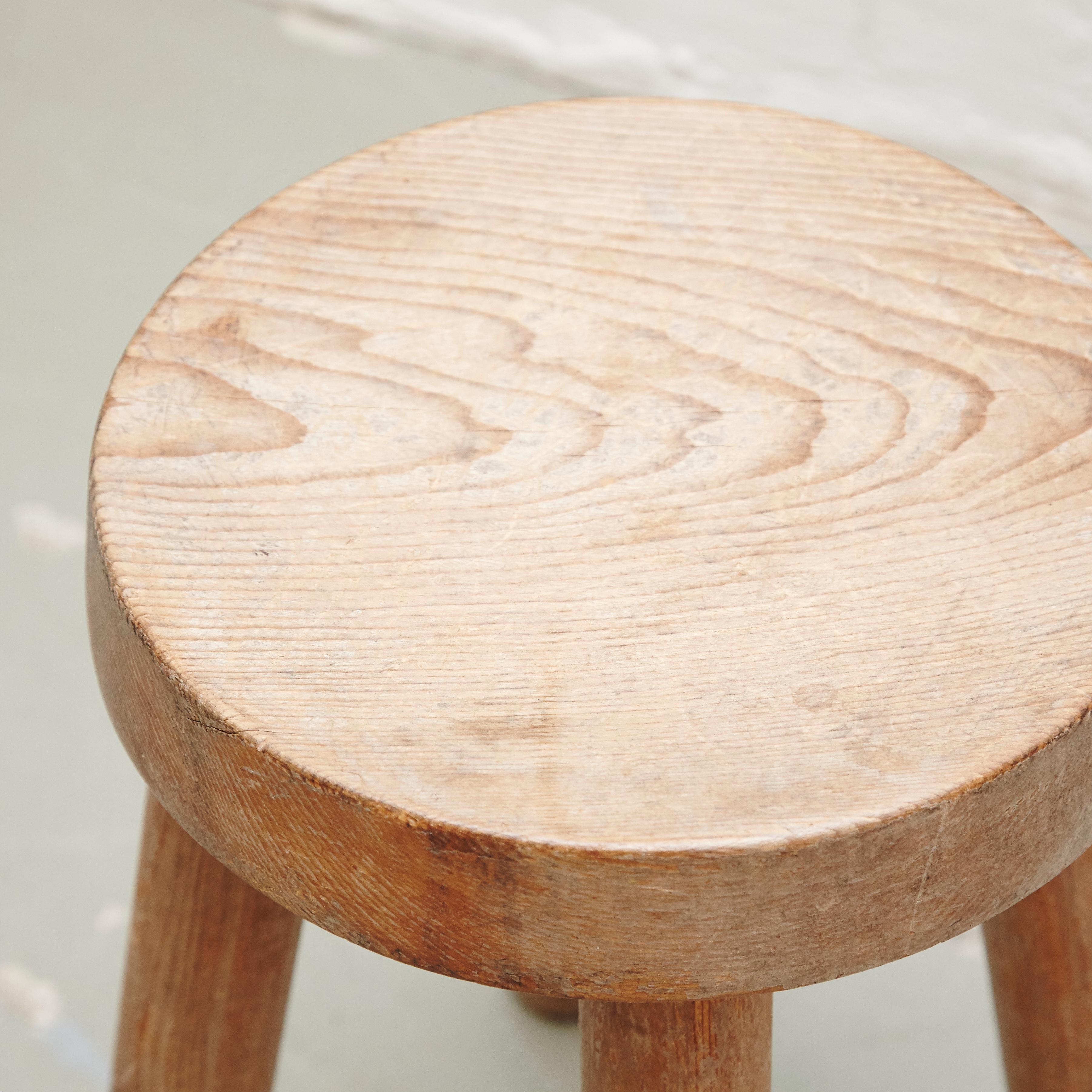 Mid-20th Century Charlotte Perriand Wood Stool for Les Arcs, circa 1960