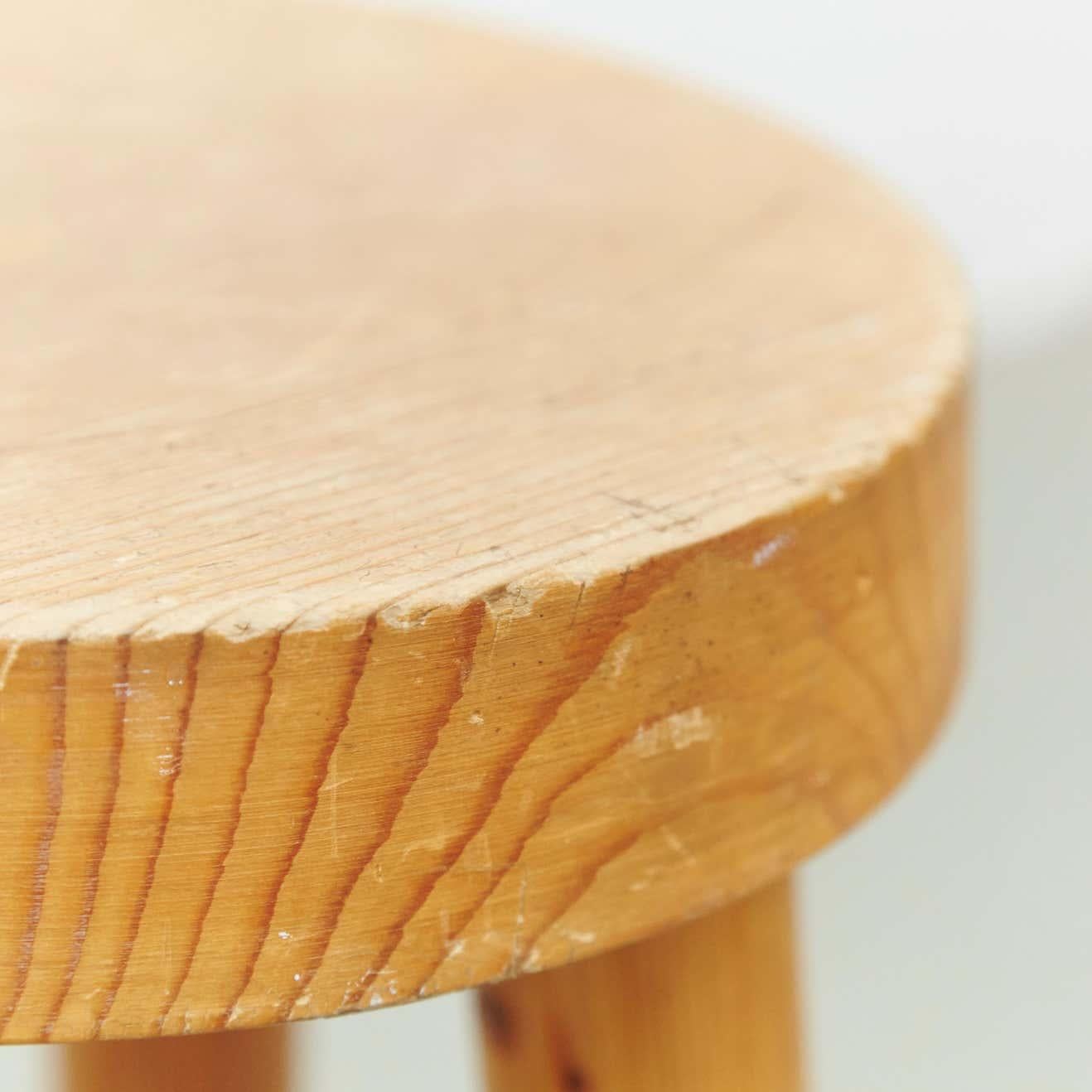 Charlotte Perriand Wood Stool for Les Arcs, circa 1960 For Sale 2