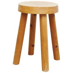 Charlotte Perriand Wood Stool for Les Arcs, circa 1960