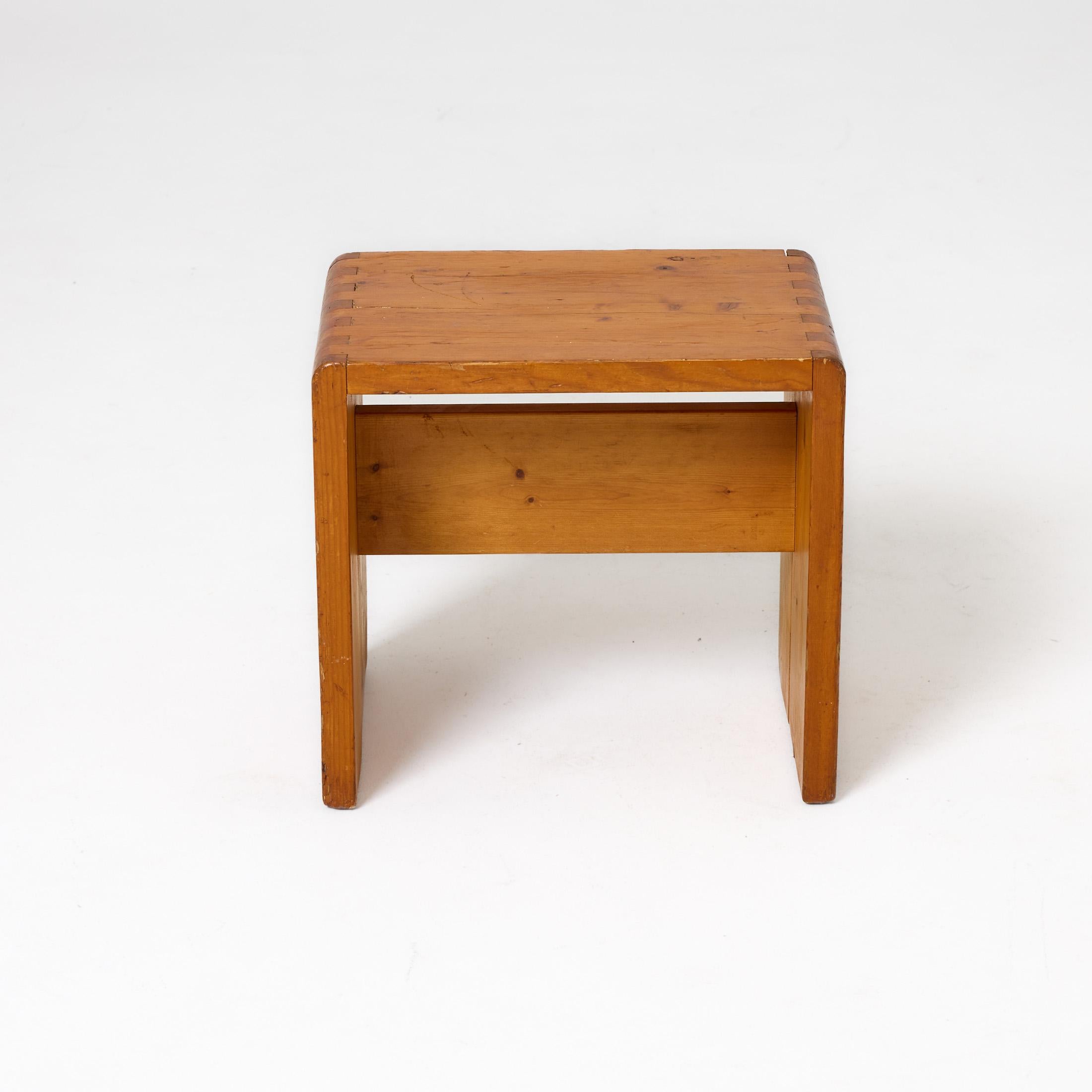Charlotte Perriand Wood Stool for Les Arcs, France, circa 1960 For