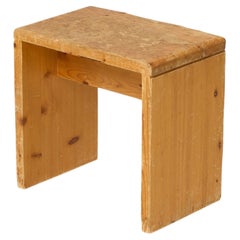 Charlotte Perriand Wood Stool for Les Arcs, France, circa 1960