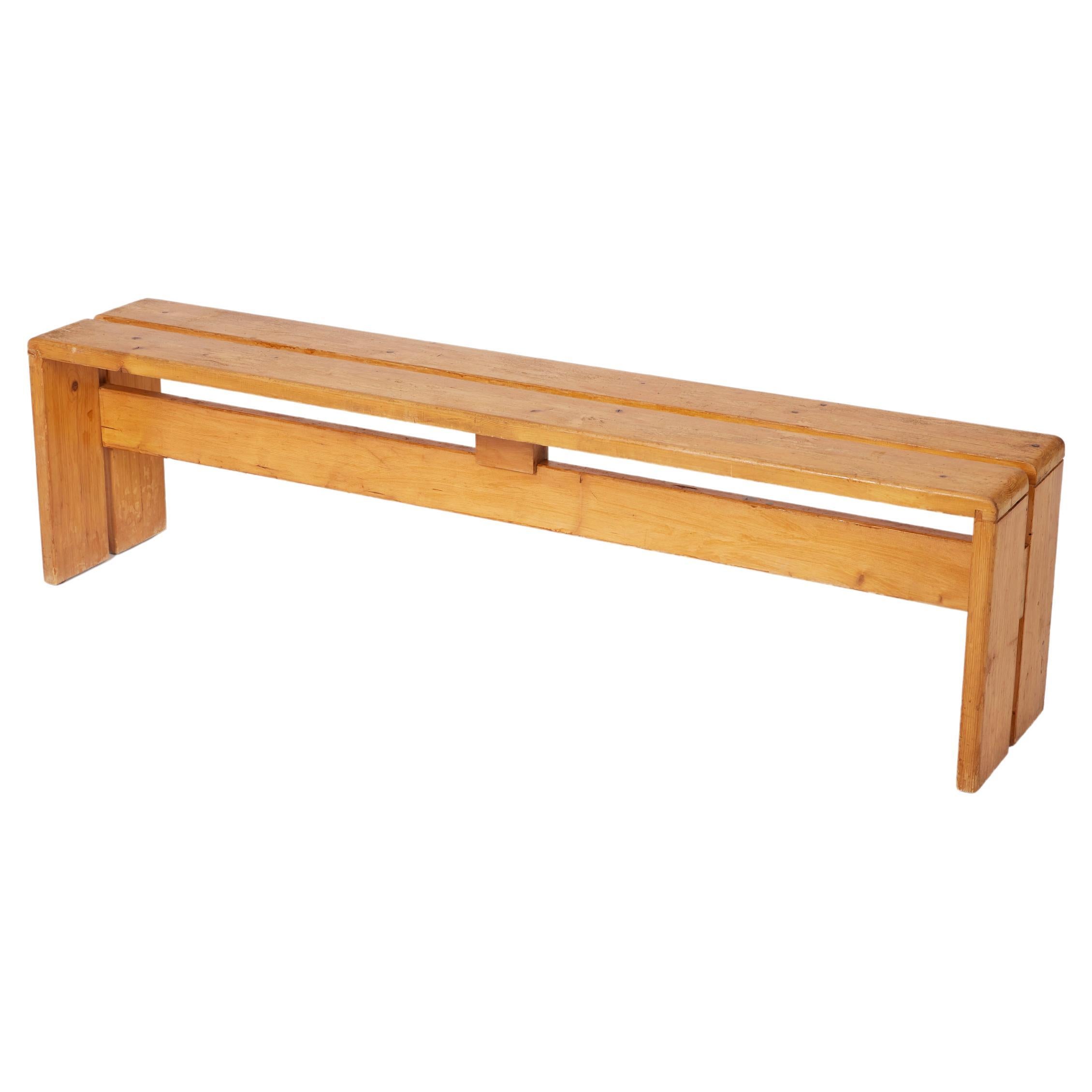 Charlotte Perriand wooden bench For Sale