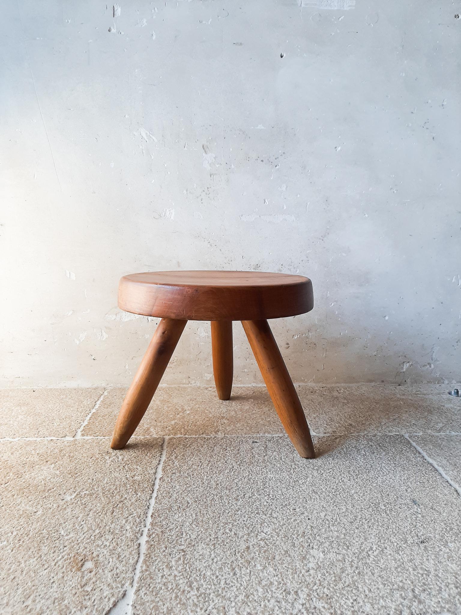 Charlotte Perriand Wooden Berger Stool, circa 1950 1