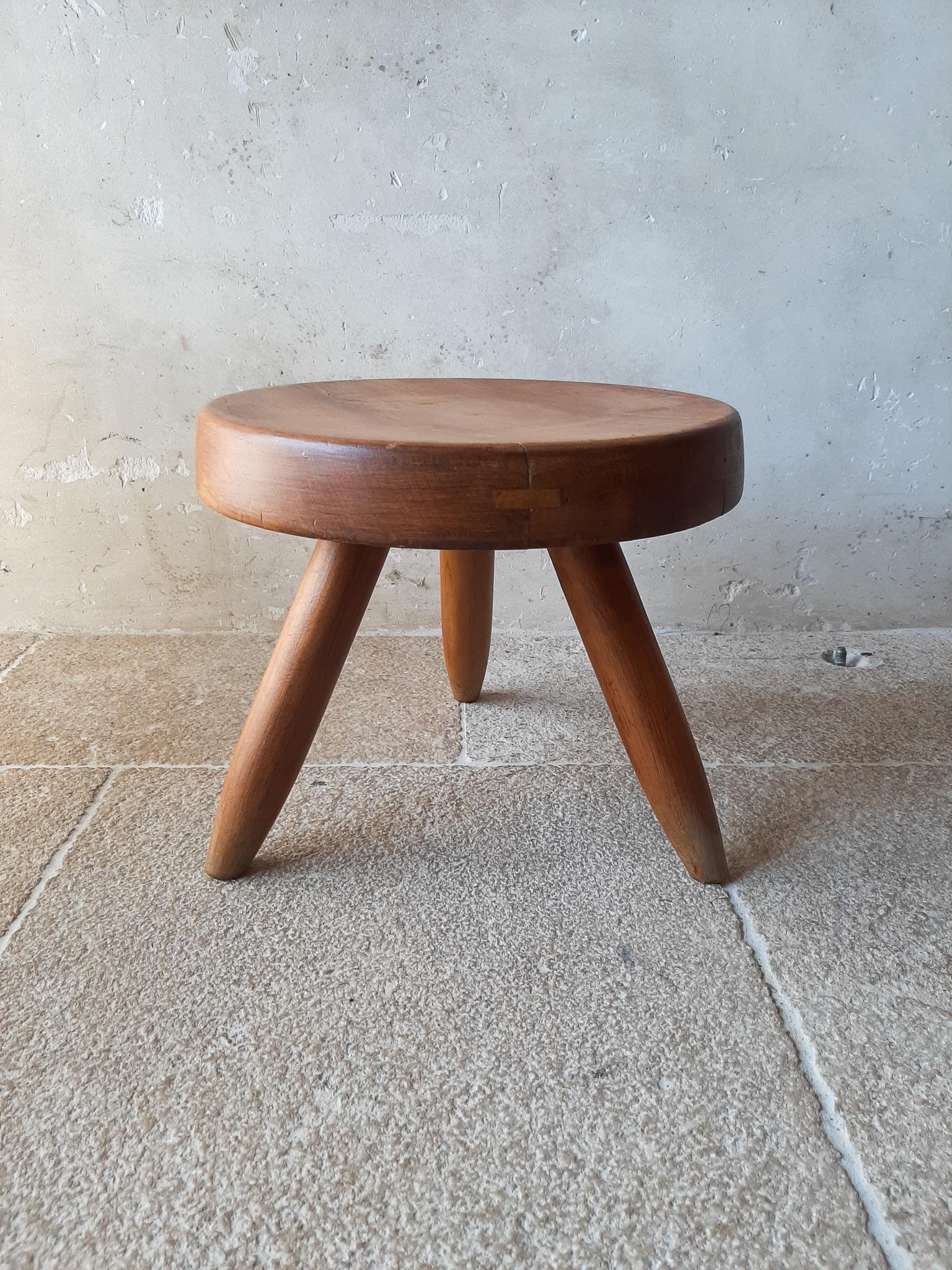 Charlotte Perriand Wooden Berger Stool, circa 1950 2