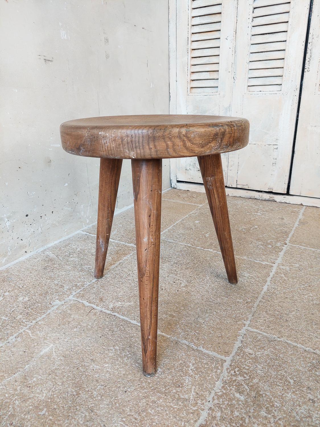 Charlotte Perriand Wooden Berger Stool, circa 1950 For Sale 5