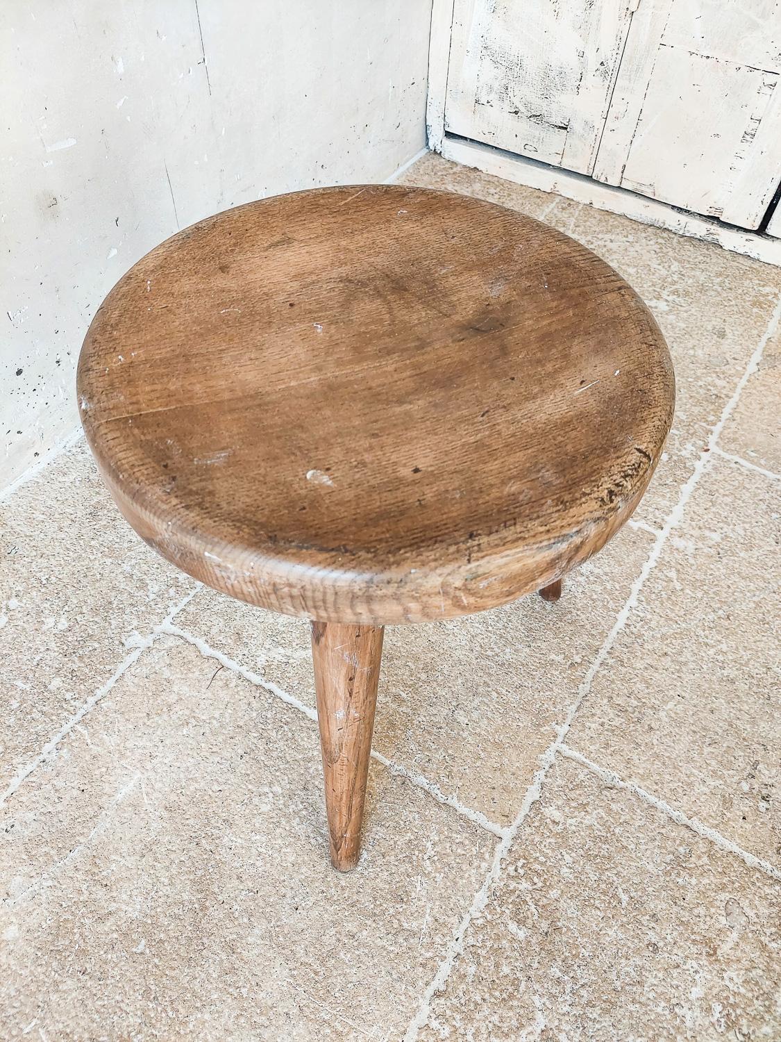 Charlotte Perriand Wooden Berger Stool, circa 1950 For Sale 6