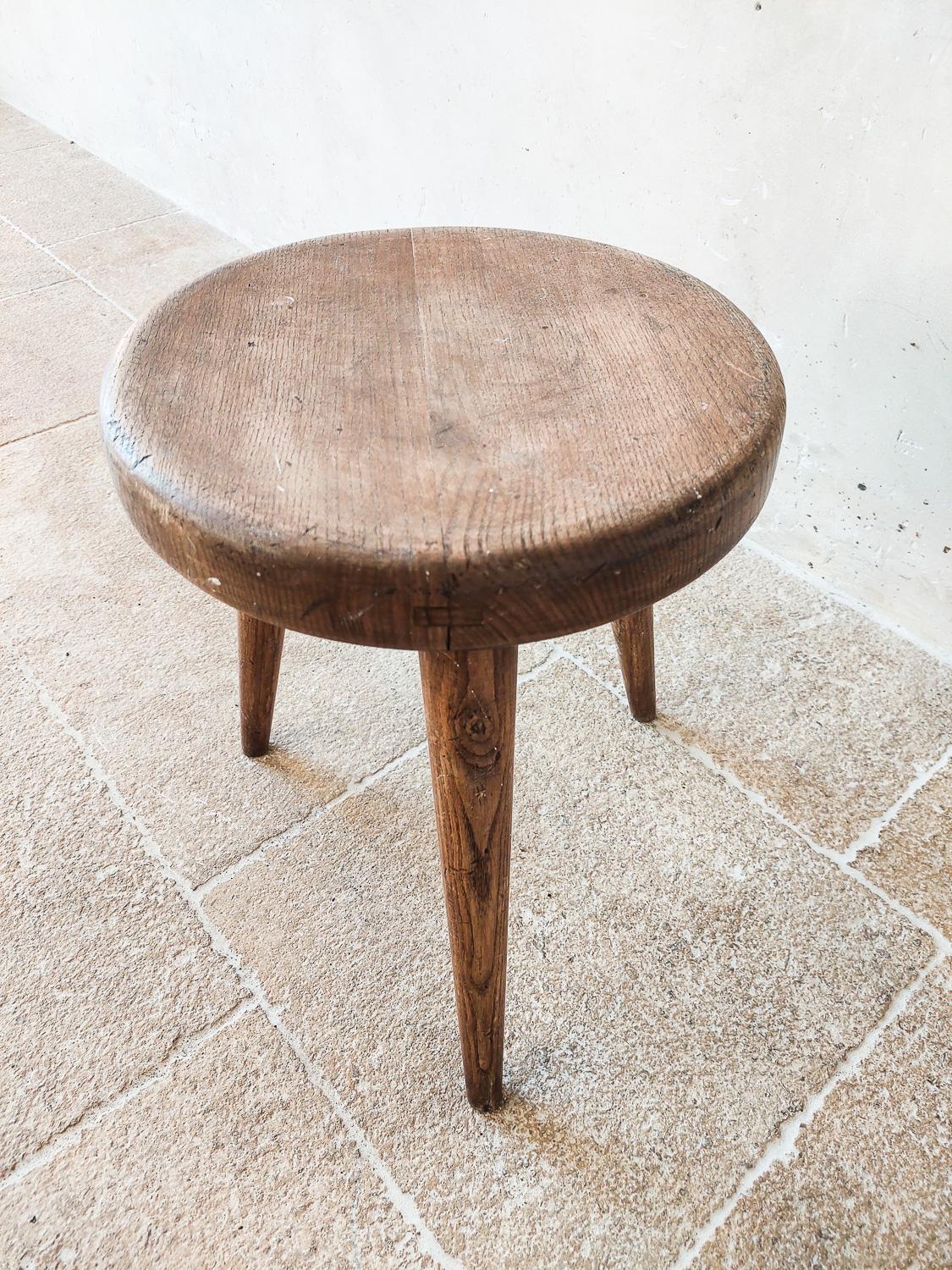 Charlotte Perriand Wooden Berger Stool, circa 1950 For Sale 7