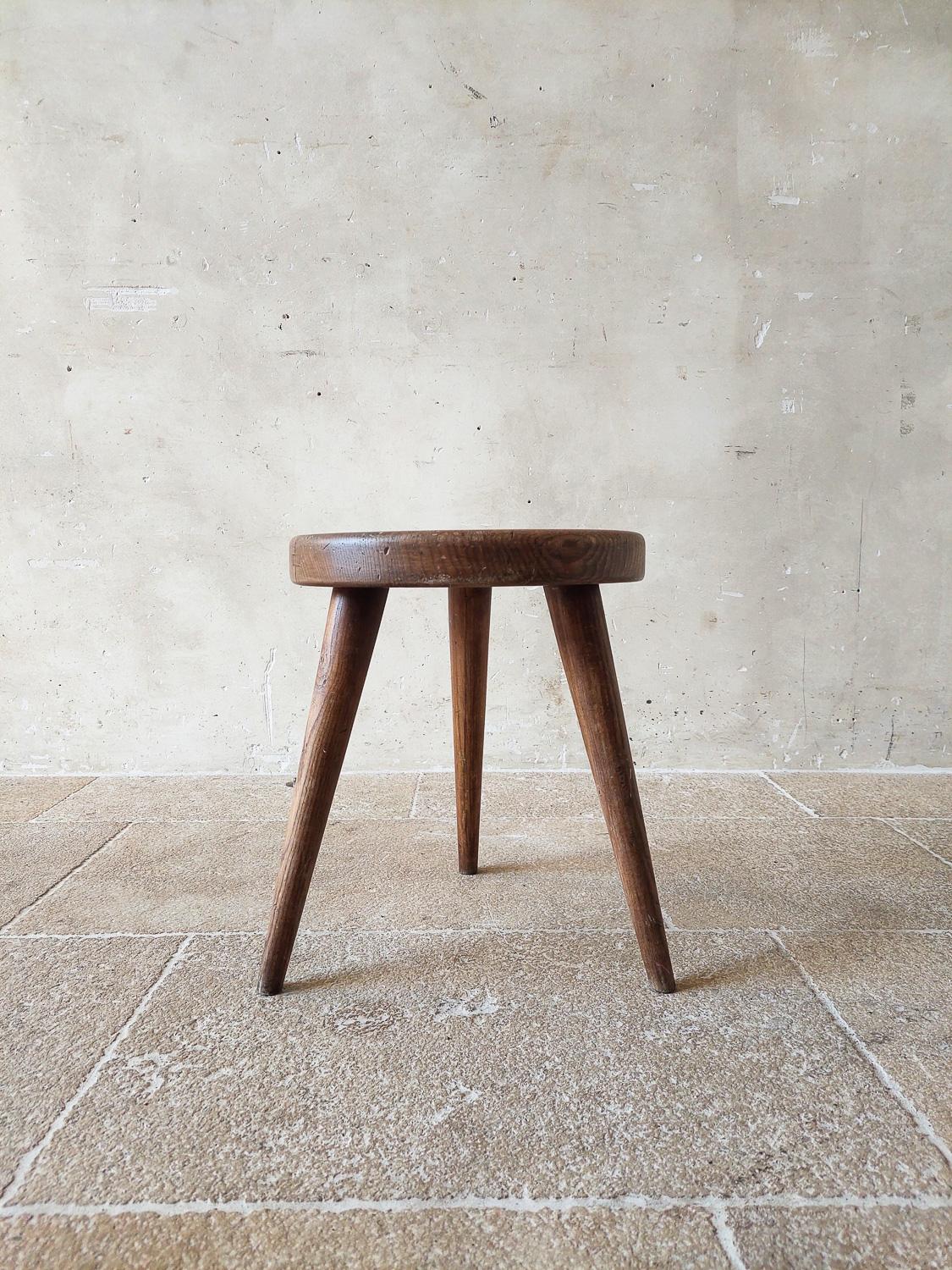 Charlotte Perriand Wooden Berger Stool, circa 1950 For Sale 9