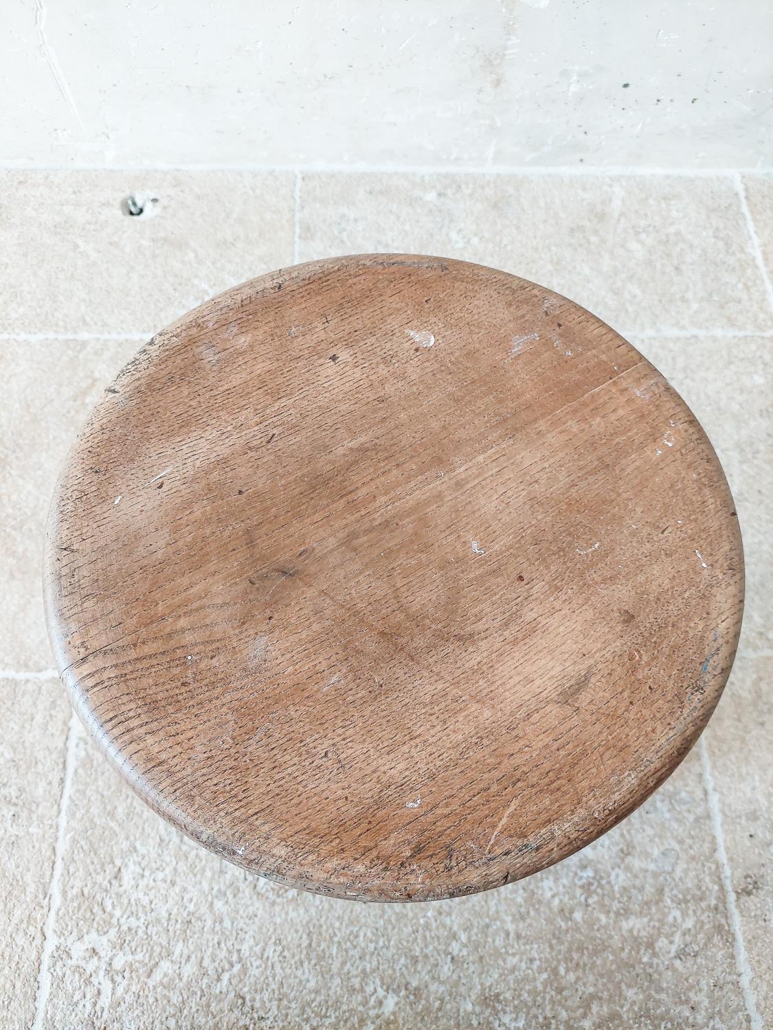 Mid-Century Modern Charlotte Perriand Wooden Berger Stool, circa 1950 For Sale