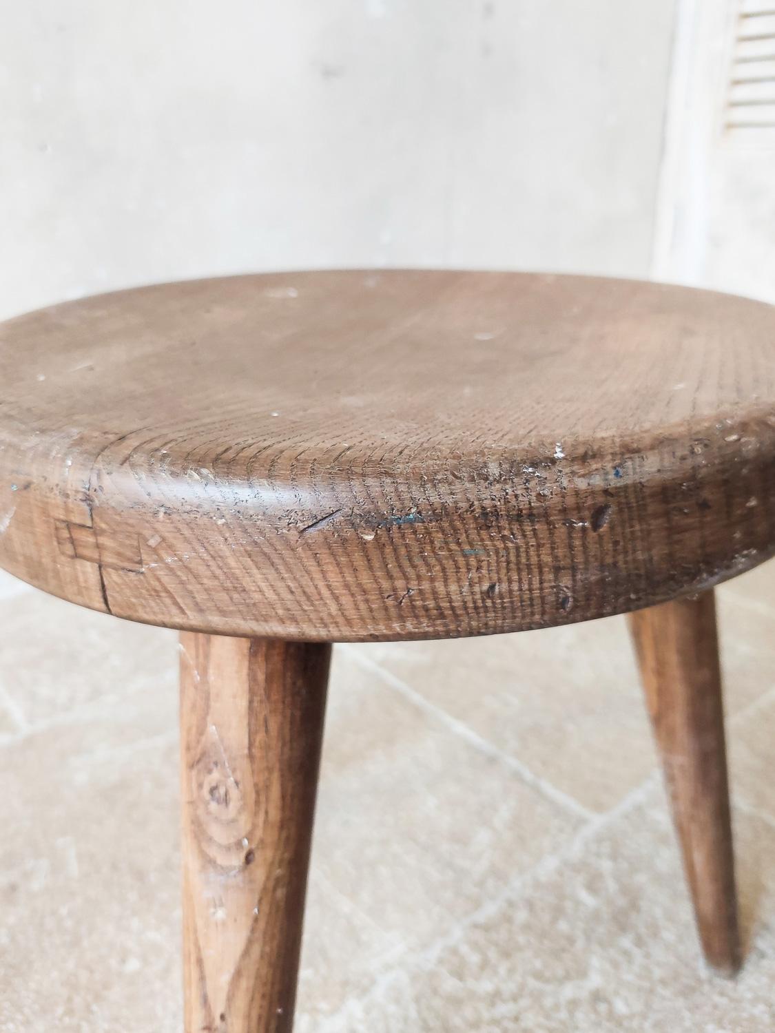 French Charlotte Perriand Wooden Berger Stool, circa 1950 For Sale