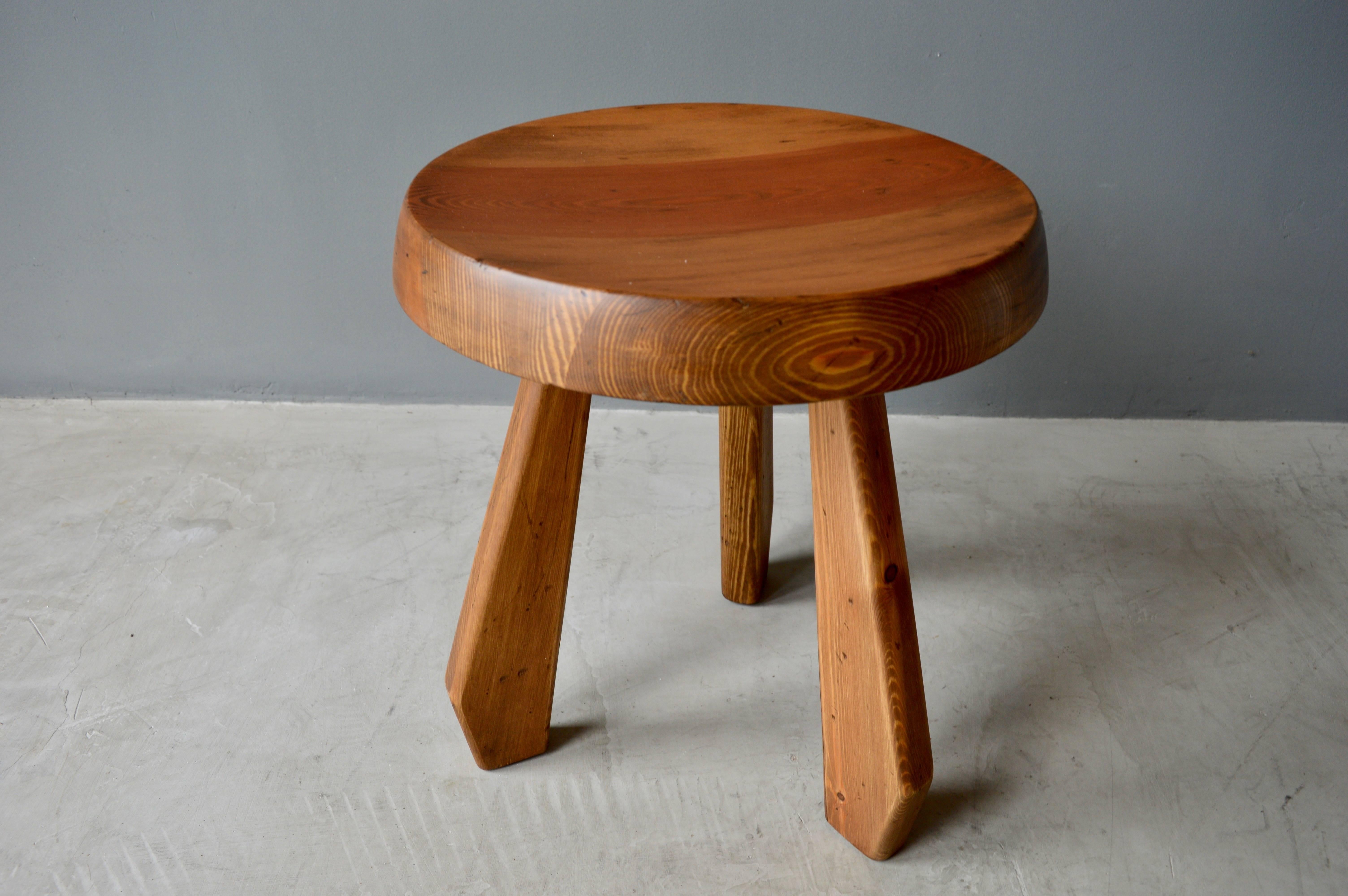 French Charlotte Perriand Wooden Stool