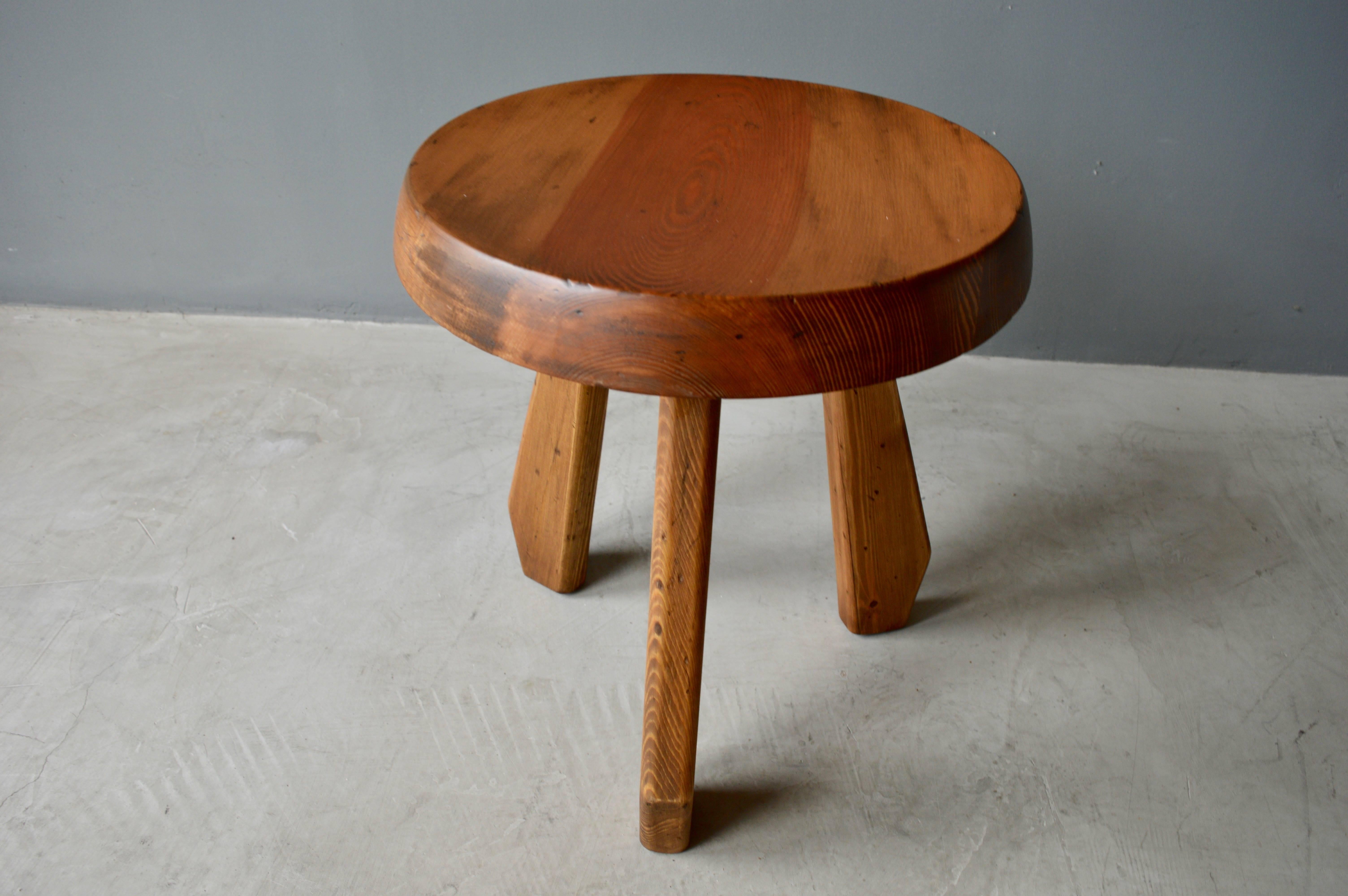Charlotte Perriand Wooden Stool In Excellent Condition In Los Angeles, CA
