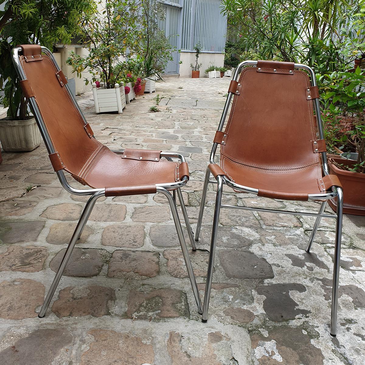 Charlotte Perriand, Pair of Les Arcs Chairs, Cassina Edition, 1960 In Good Condition In Saint Ouen, FR
