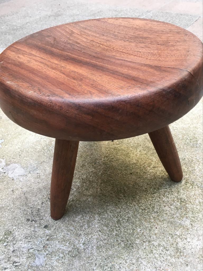 Charlotte Perriand's Berger Stool in Acajou In Good Condition In Saint Ouen, FR
