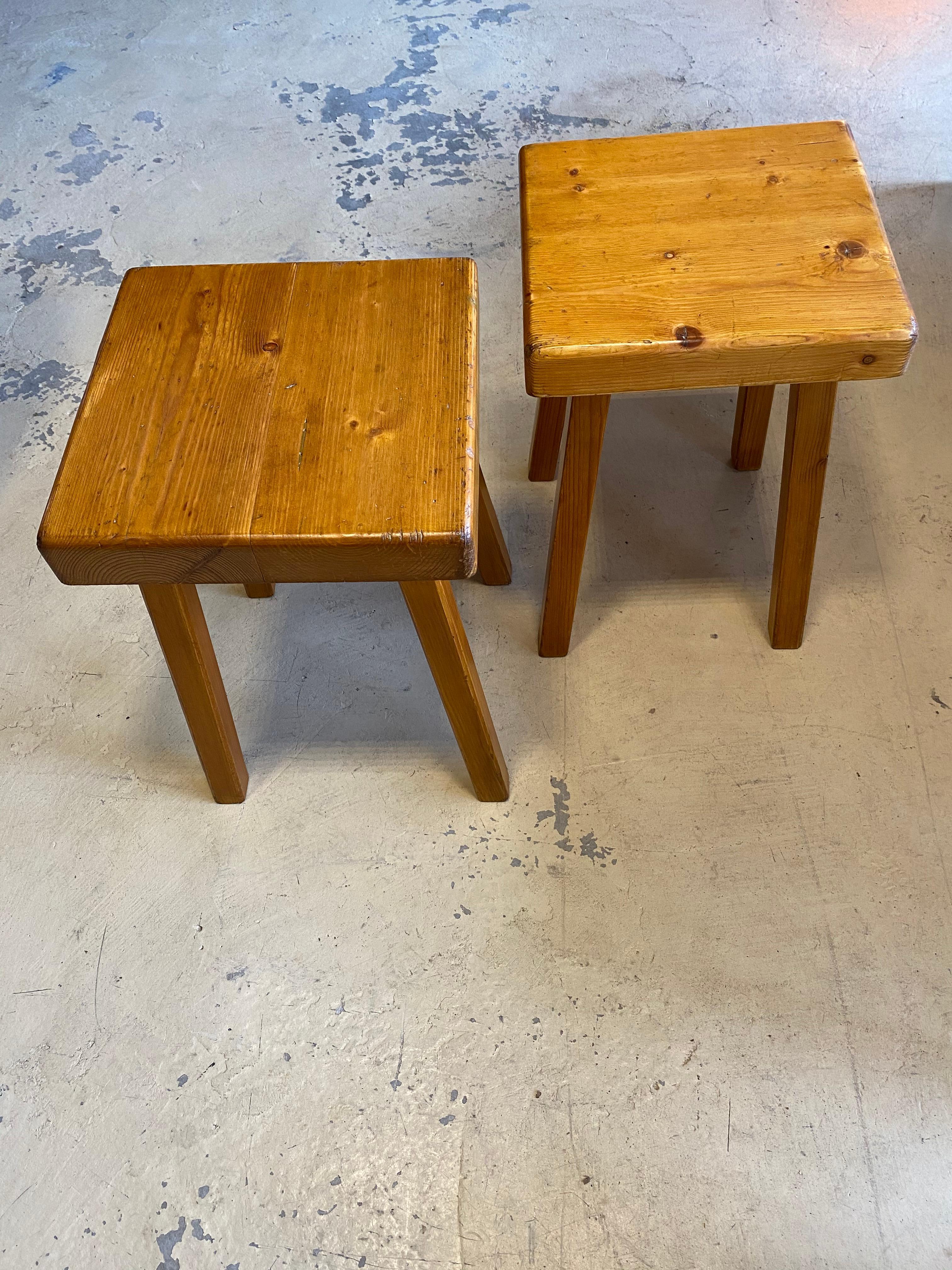 Mid-20th Century Charlotte Perriand's Square Stools