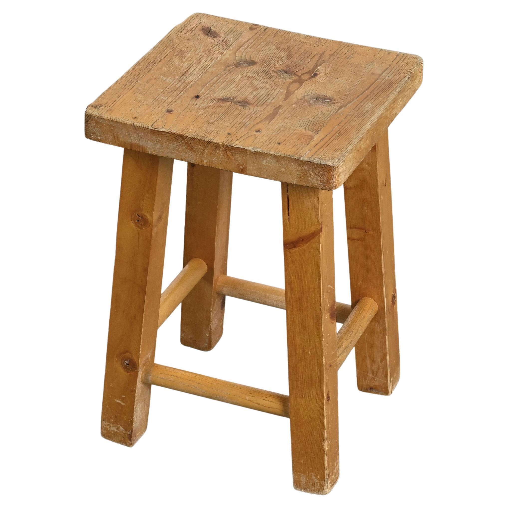 Charlotte Perriand's Stool from La Pierra Menta Residence, 1979 en vente