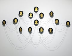 "Gilded Saints" gold leaf hand engraved glass cameo portraits