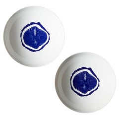 Charlotte Prerriand Set of Two Deep Flat Tronc Plates For Cassina