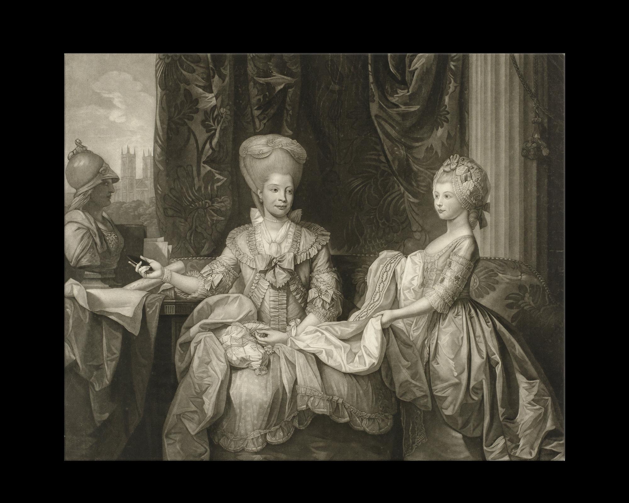 English Charlotte, Queen of Great Britain, after Empire Engraving by Valentine Green For Sale