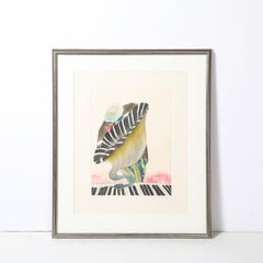 Mid-Century Lithograph Entitled "L'echo" Edition 39/150 Signed Charlotte Reine